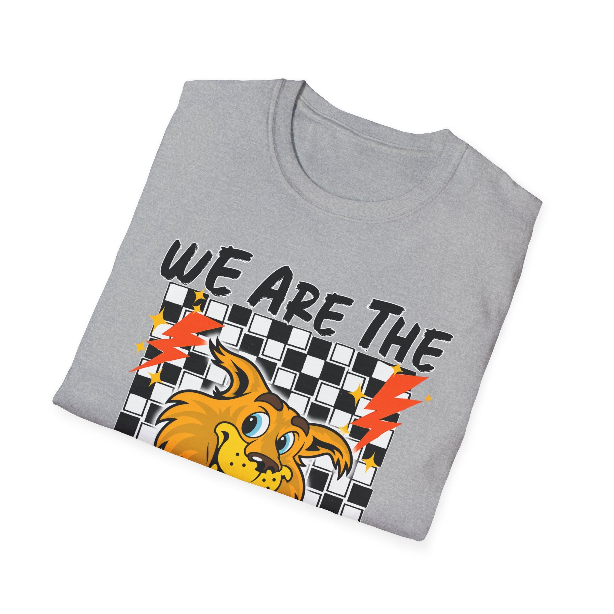 ADULT Wildcats Checkerboard T-Shirt — "We Are The Wildcats" Retro Mascot Tee