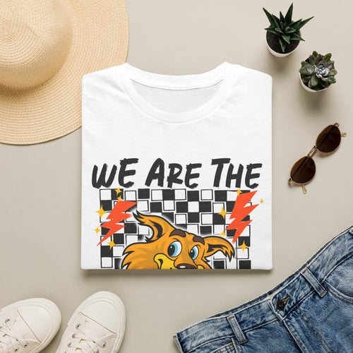 ADULT Wildcats Checkerboard T-Shirt — "We Are The Wildcats" Retro Mascot Tee