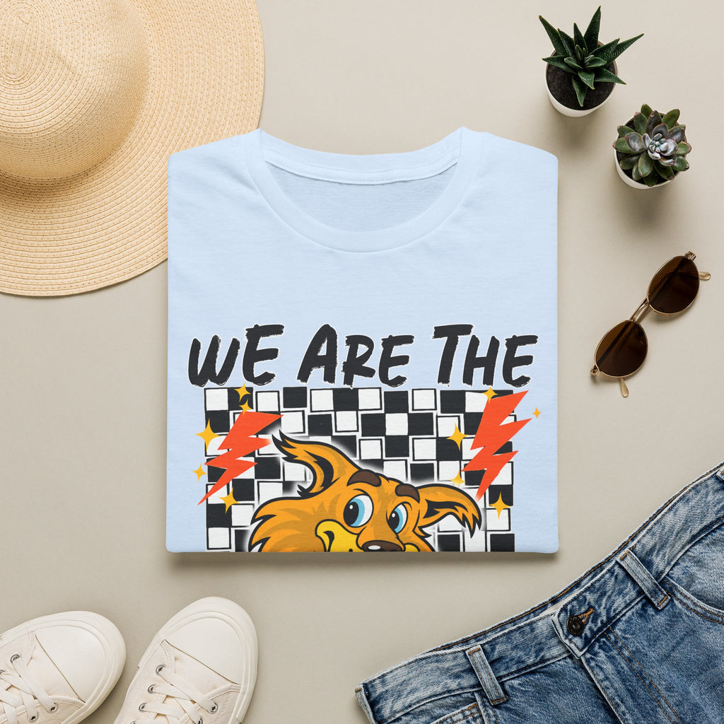 ADULT Wildcats Checkerboard T-Shirt — "We Are The Wildcats" Retro Mascot Tee