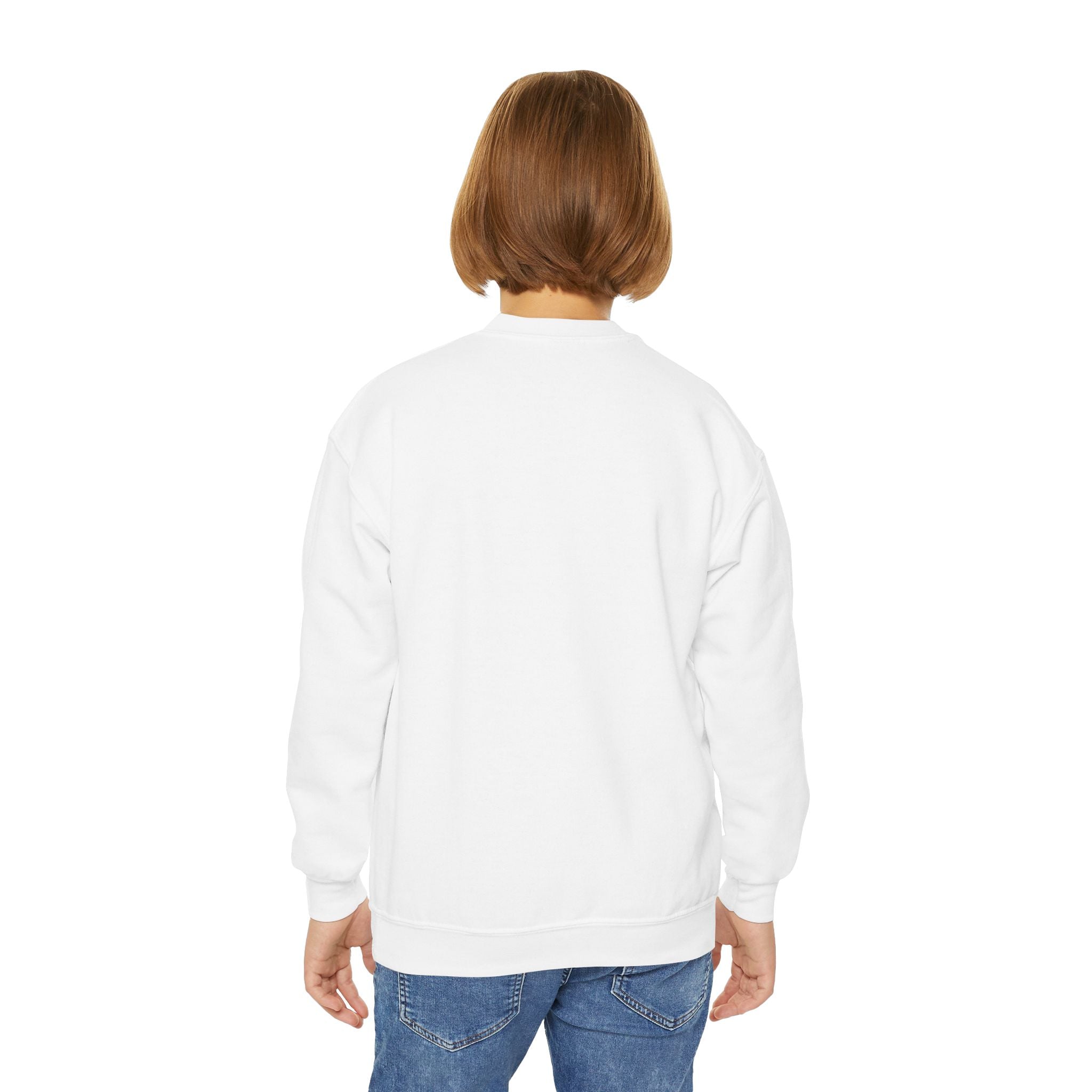 YOUTH Woodlake Crewneck Sweatshirt — Retro Striped Paw Logo