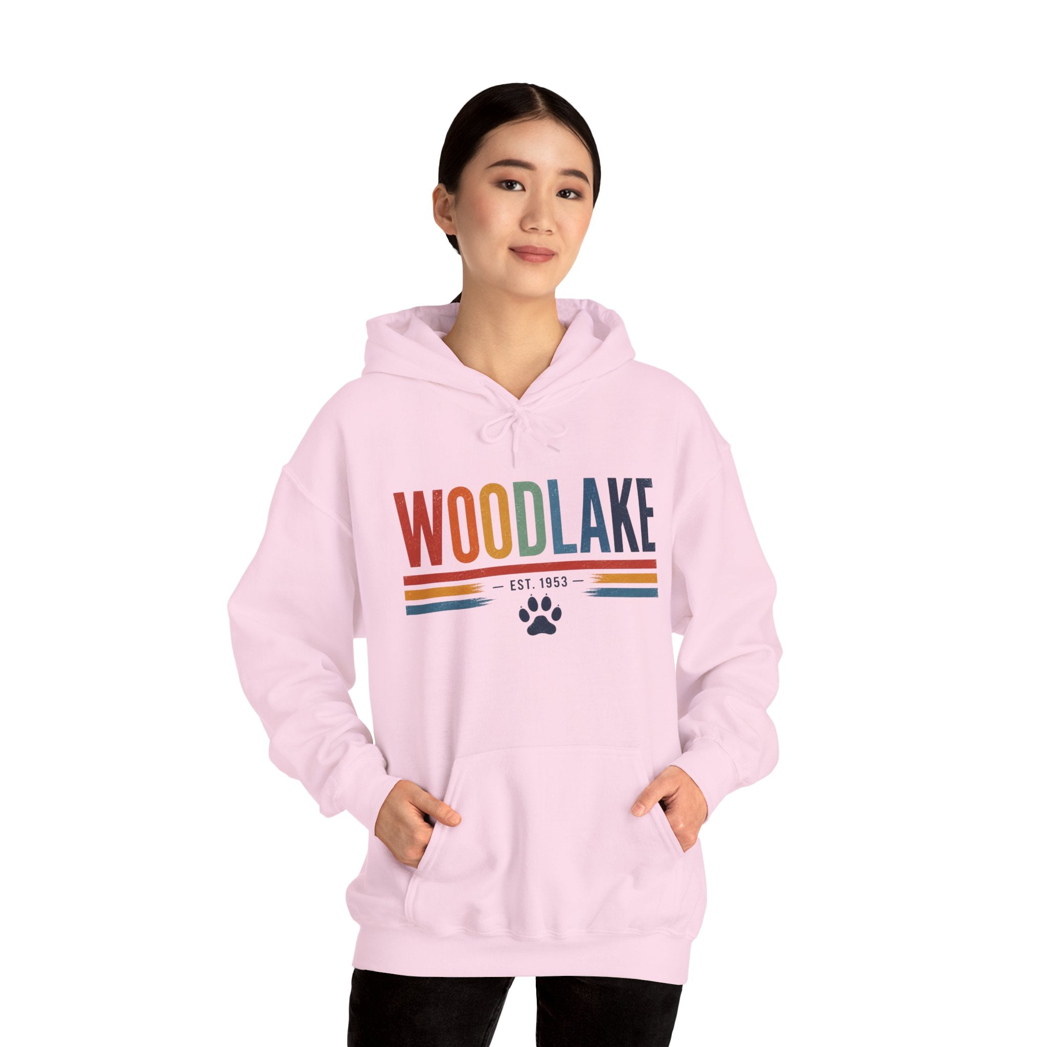 ADULT Woodlake Est. 1953 Hoodie – Retro School Spirit Sweatshirt
