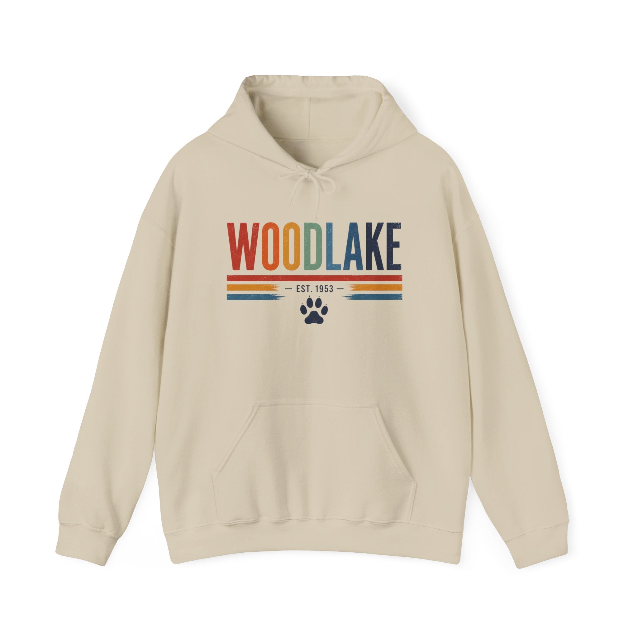 ADULT Woodlake Est. 1953 Hoodie – Retro School Spirit Sweatshirt