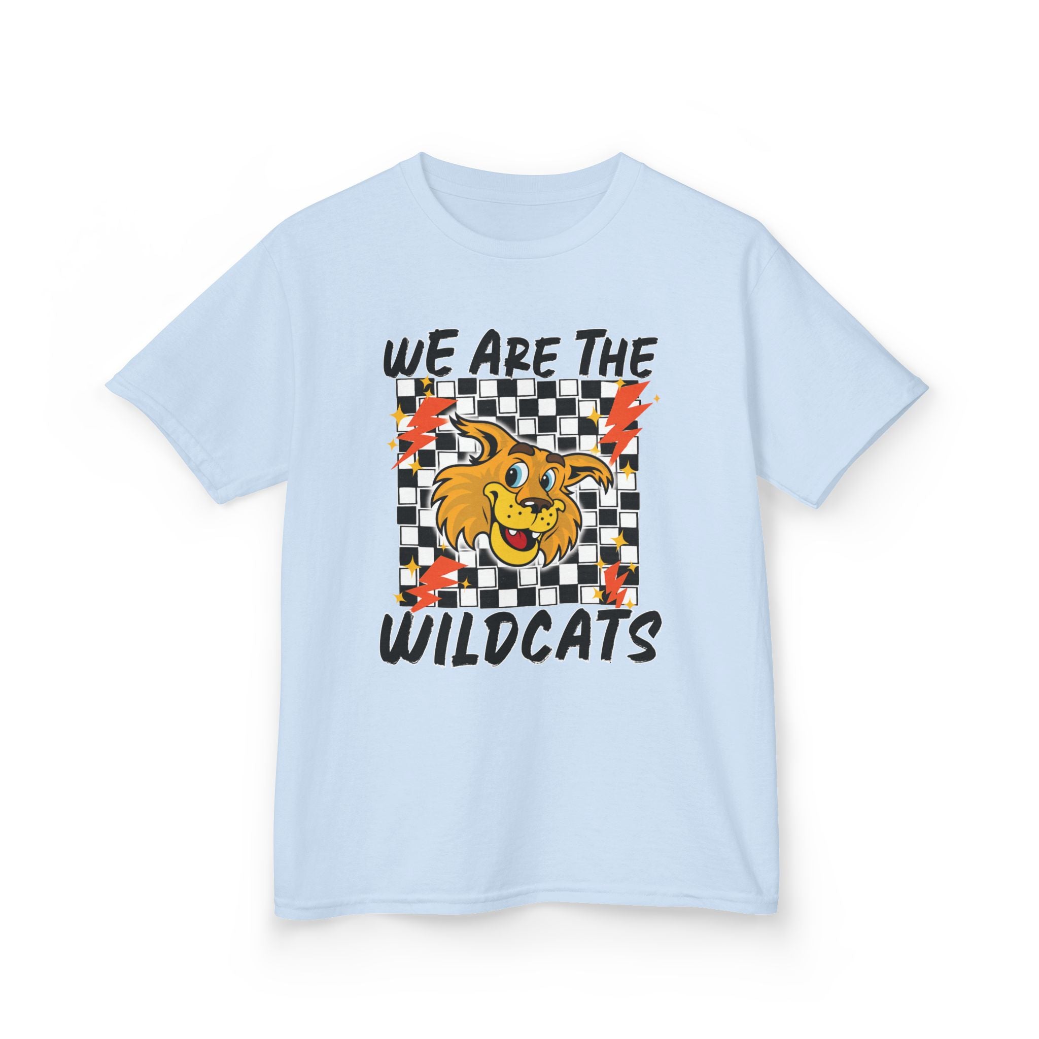 YOUTH  "We Are The Wildcats" Graphic Tee — Checkerboard Mascot Shirt
