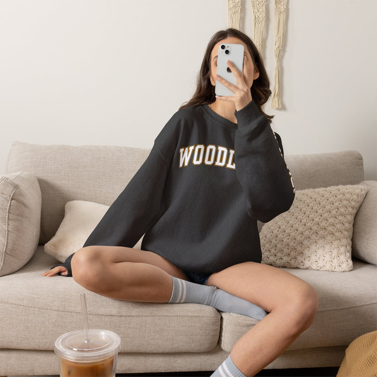 ADULT Woodlake Crewneck Sweatshirt | Collegiate Arc Logo Pullover