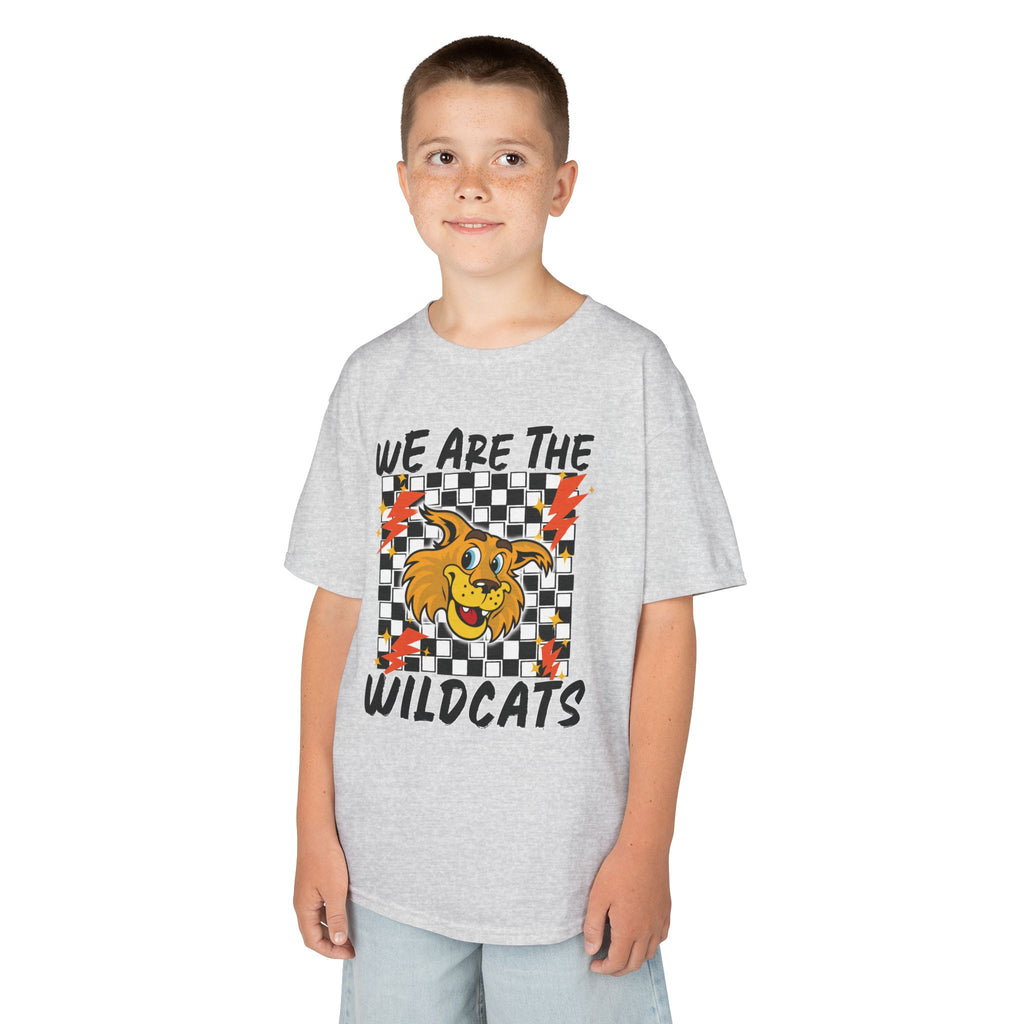 YOUTH  "We Are The Wildcats" Graphic Tee — Checkerboard Mascot Shirt