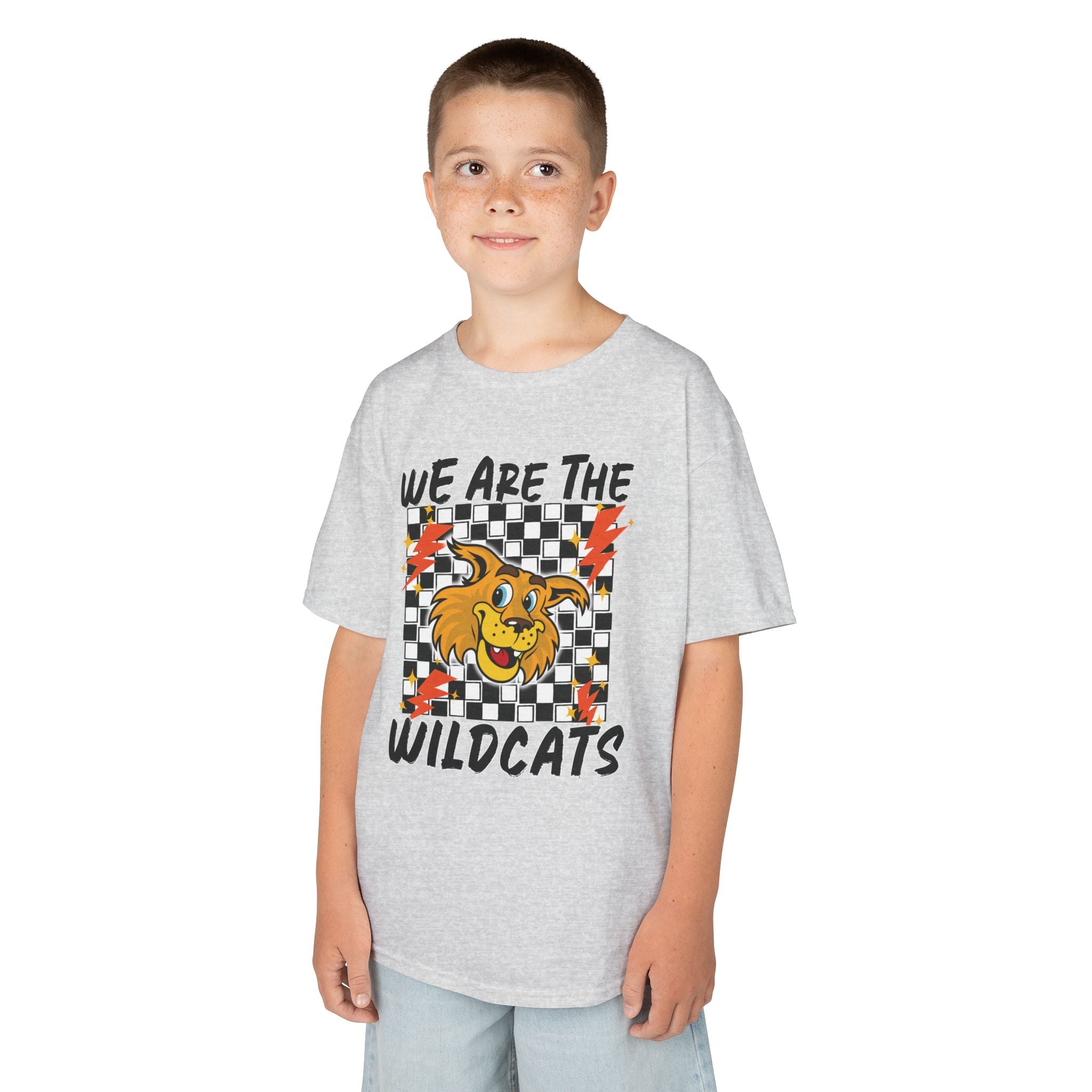 YOUTH  "We Are The Wildcats" Graphic Tee — Checkerboard Mascot Shirt