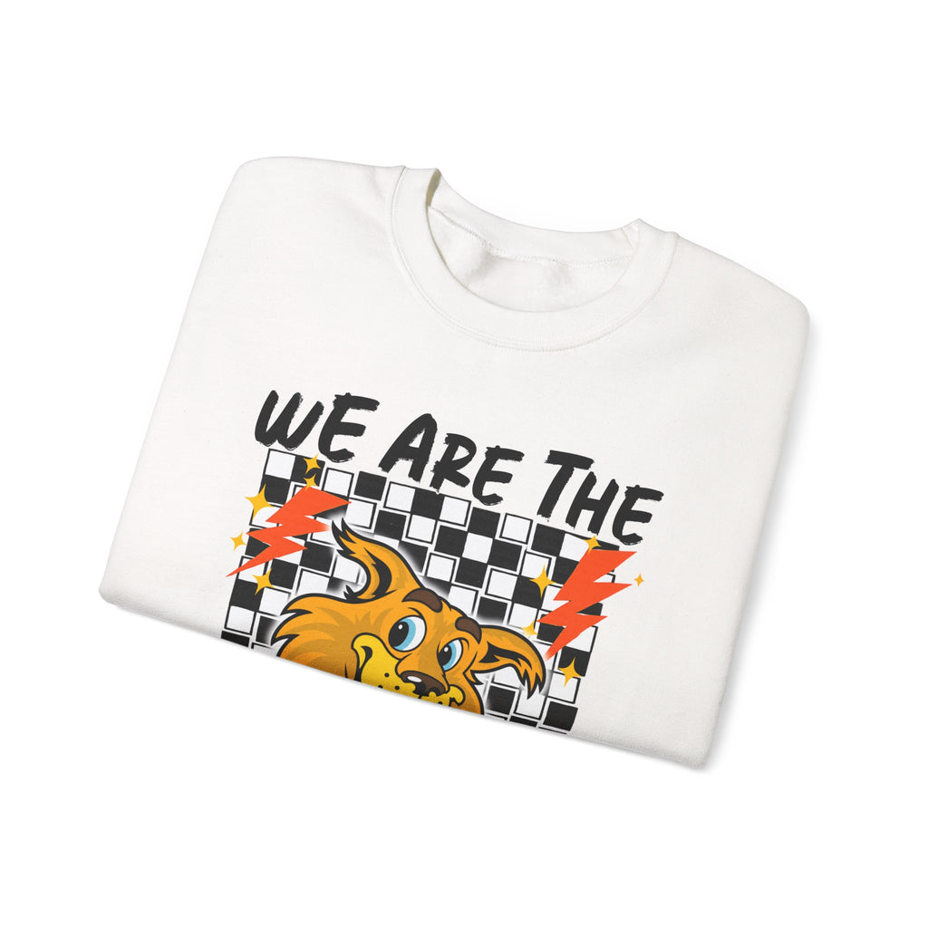 ADULT Wildcats Checkerboard Crewneck Sweatshirt – "We Are The Wildcats" School Spirit Sweater