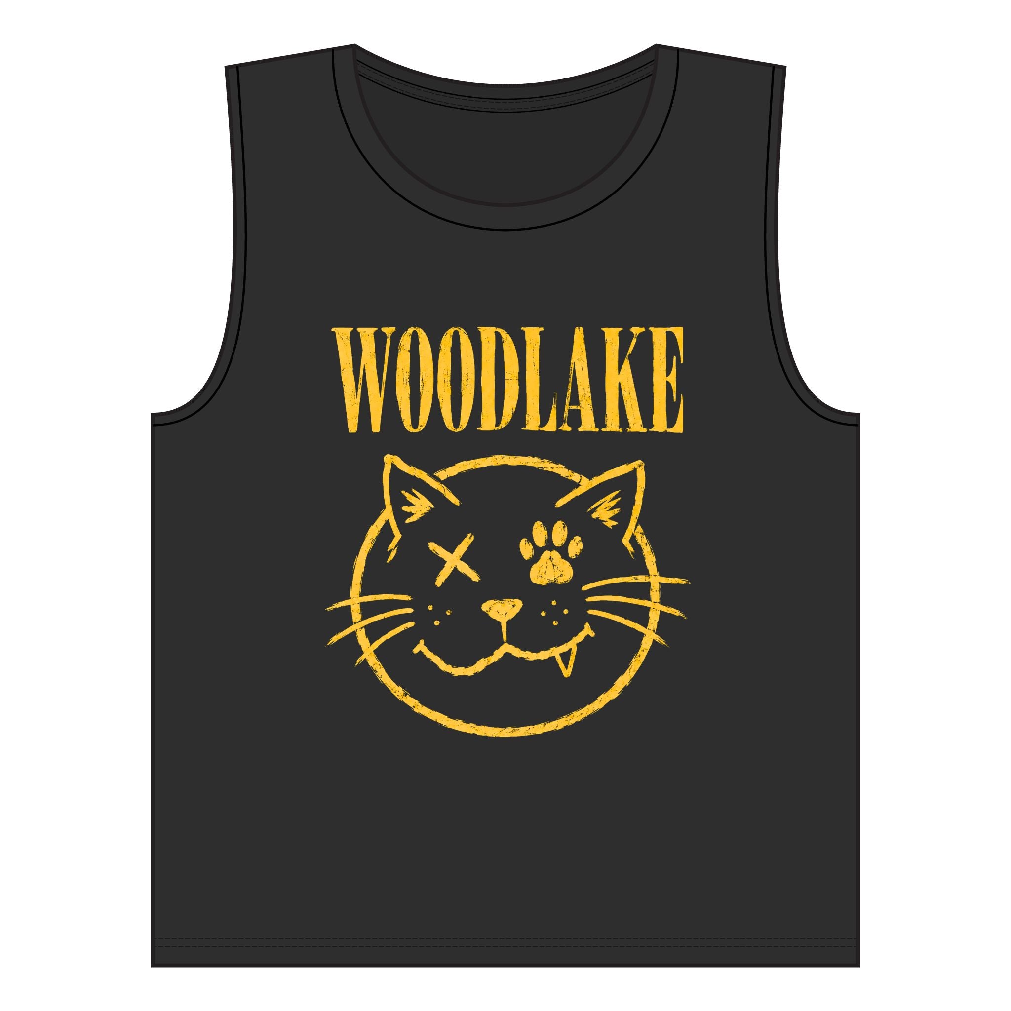 Woodlake Cat Graphic Muscle Tank - Women's Black Vintage Kitty Tank Top