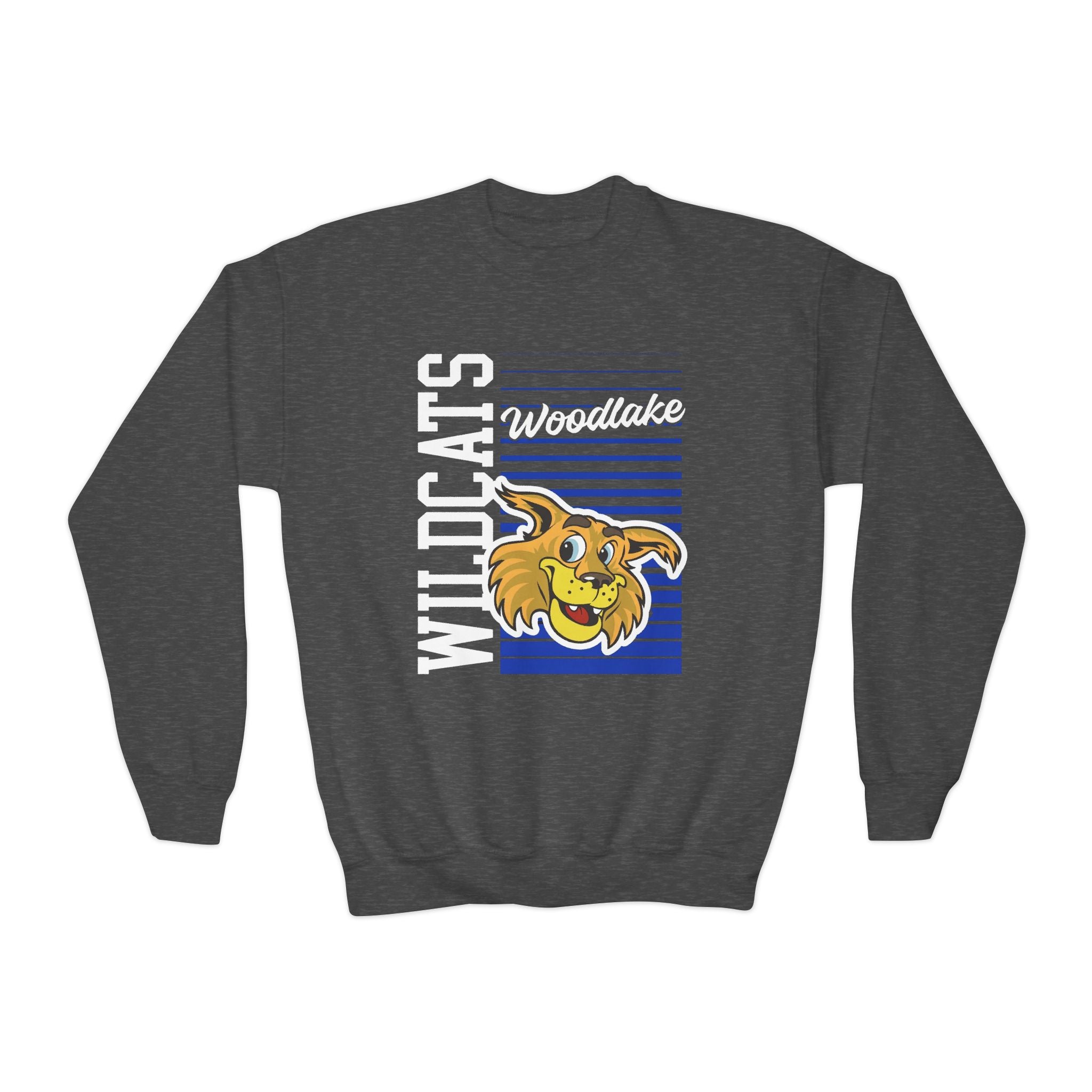YOUTH Wildcats Woodlake Crewneck Sweatshirt - School Mascot Pullover