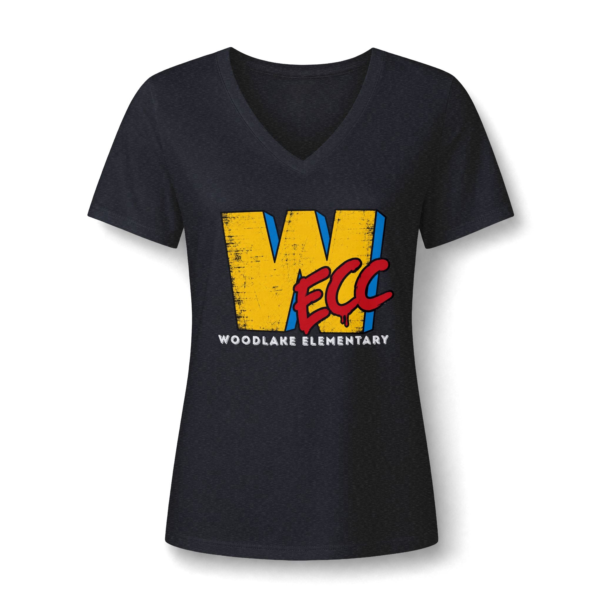 Women's V-Neck Tee — Retro 'WECC'