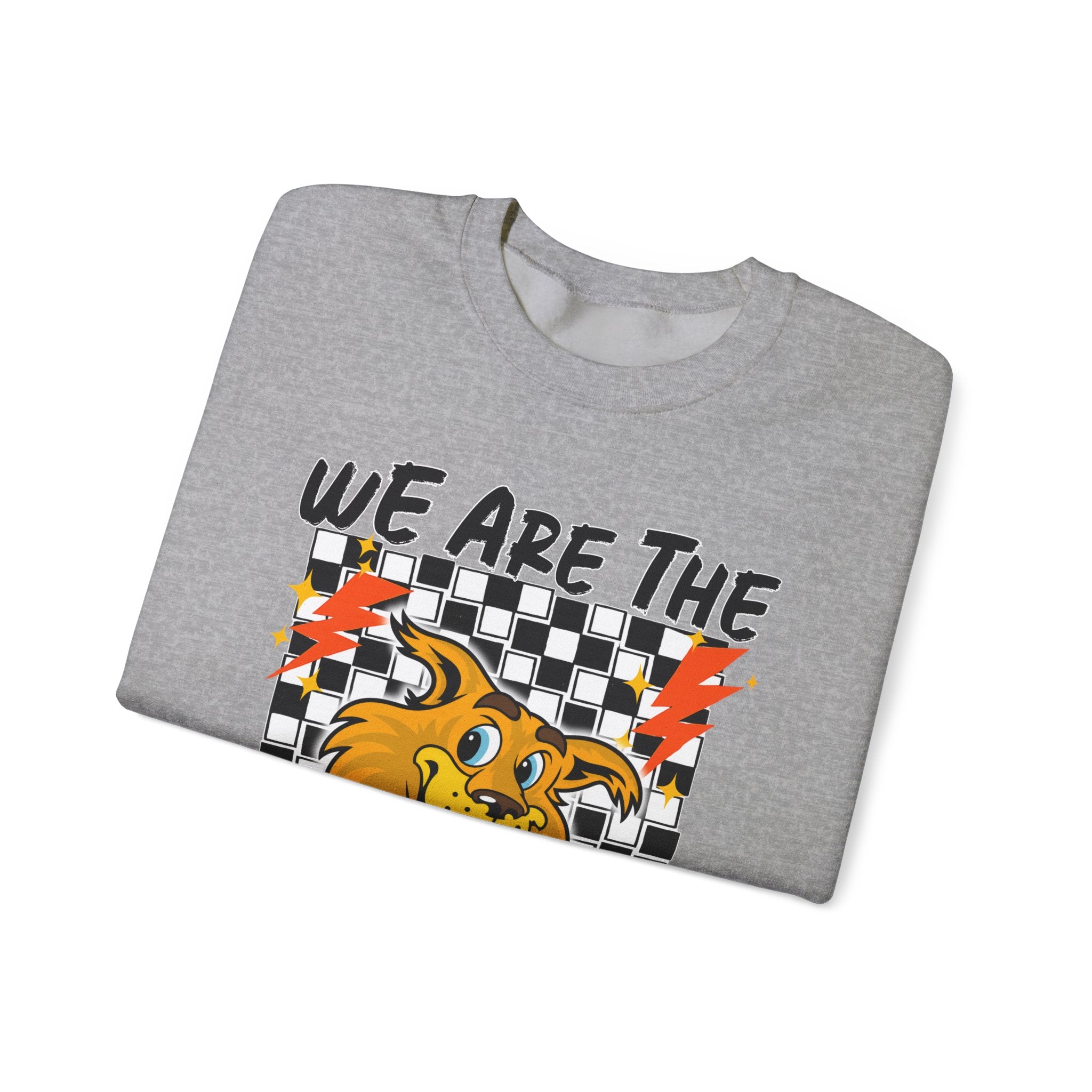 ADULT Wildcats Checkerboard Crewneck Sweatshirt – "We Are The Wildcats" School Spirit Sweater