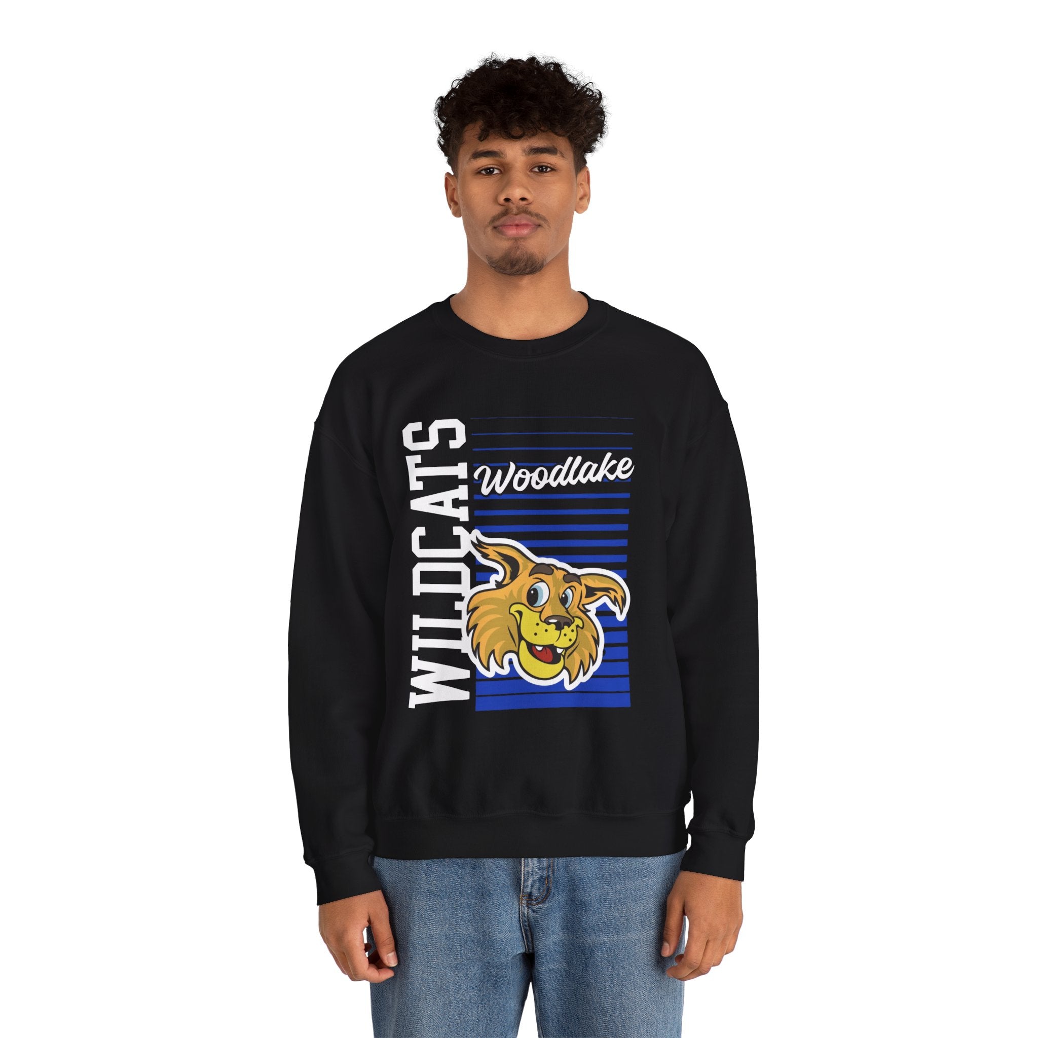 ADULT Wildcats Woodlake Crewneck Sweatshirt — Vintage Mascot School Spirit