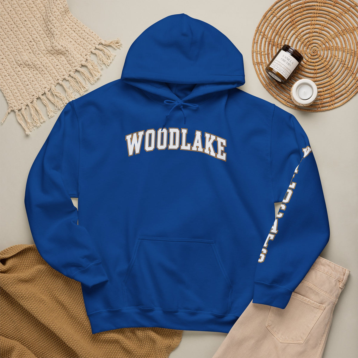 ADULT Woodlake Wildcats Hoodie - Collegiate School Spirit Pullover
