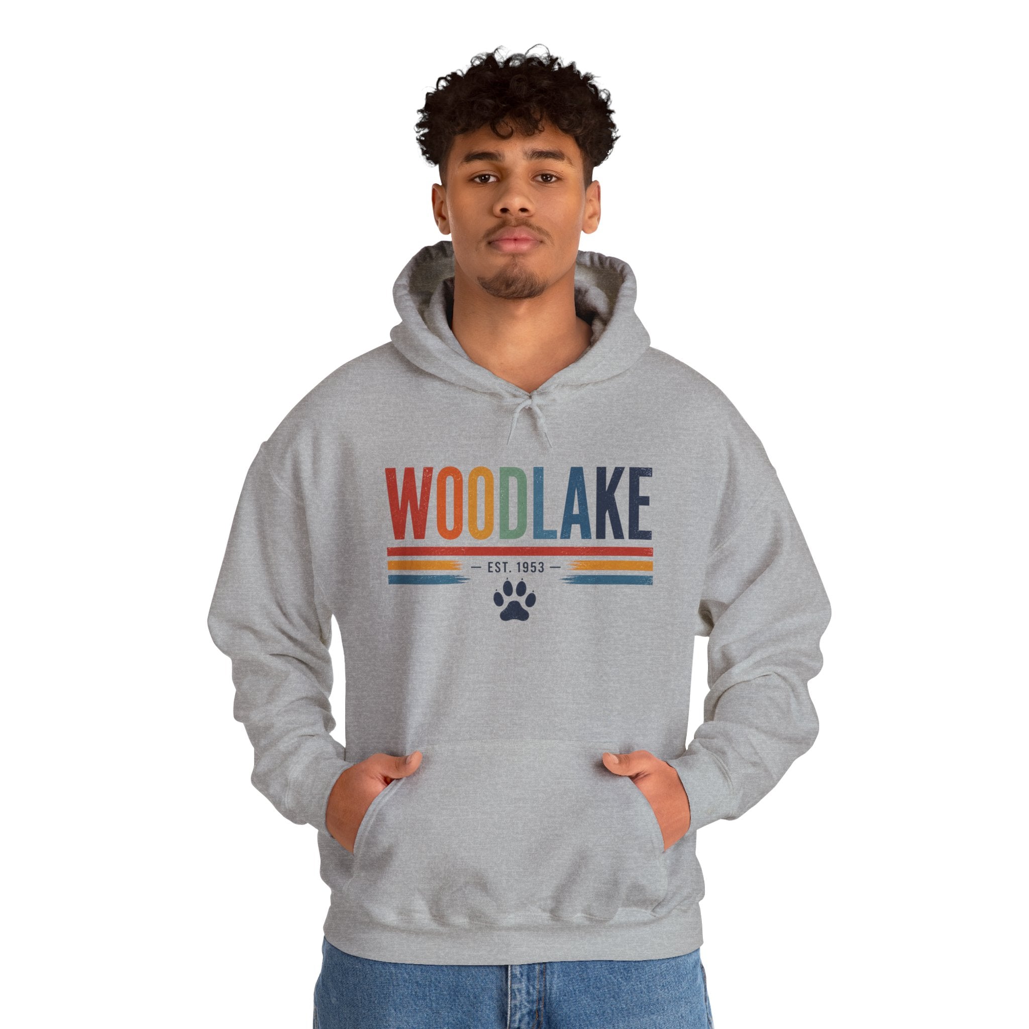 ADULT Woodlake Est. 1953 Hoodie – Retro School Spirit Sweatshirt