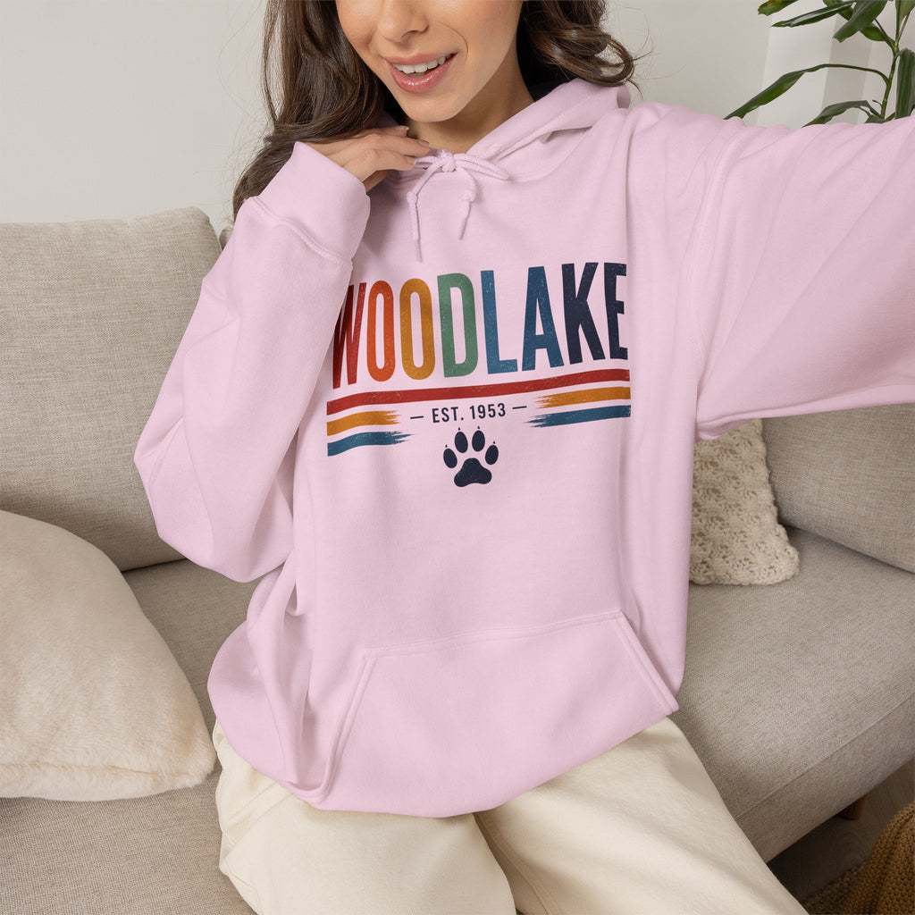 ADULT Woodlake Est. 1953 Hoodie – Retro School Spirit Sweatshirt