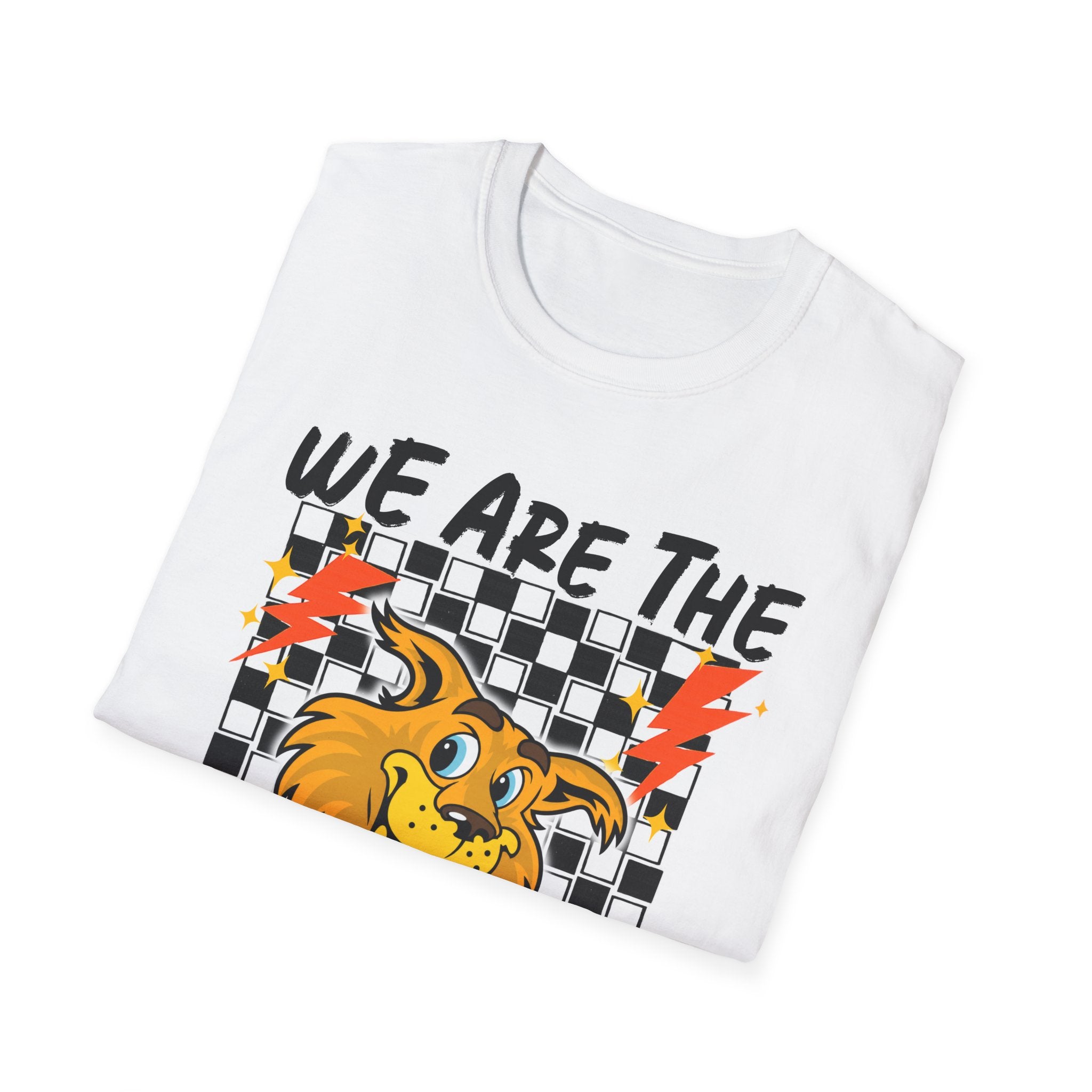 ADULT Wildcats Checkerboard T-Shirt — "We Are The Wildcats" Retro Mascot Tee