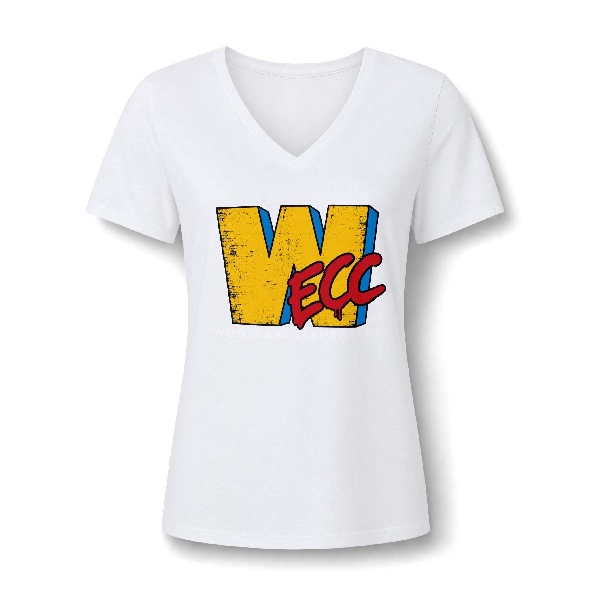 Women's V-Neck Tee — Retro 'WECC'