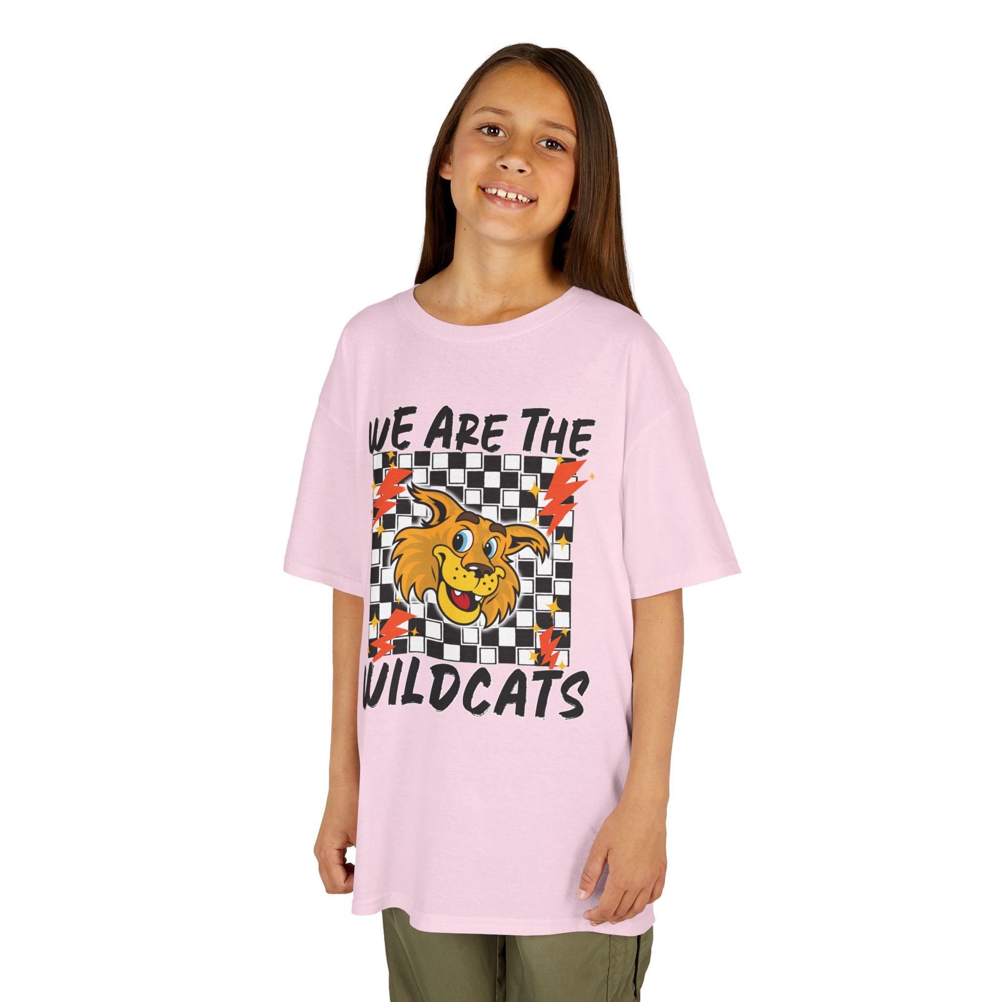 YOUTH  "We Are The Wildcats" Graphic Tee — Checkerboard Mascot Shirt