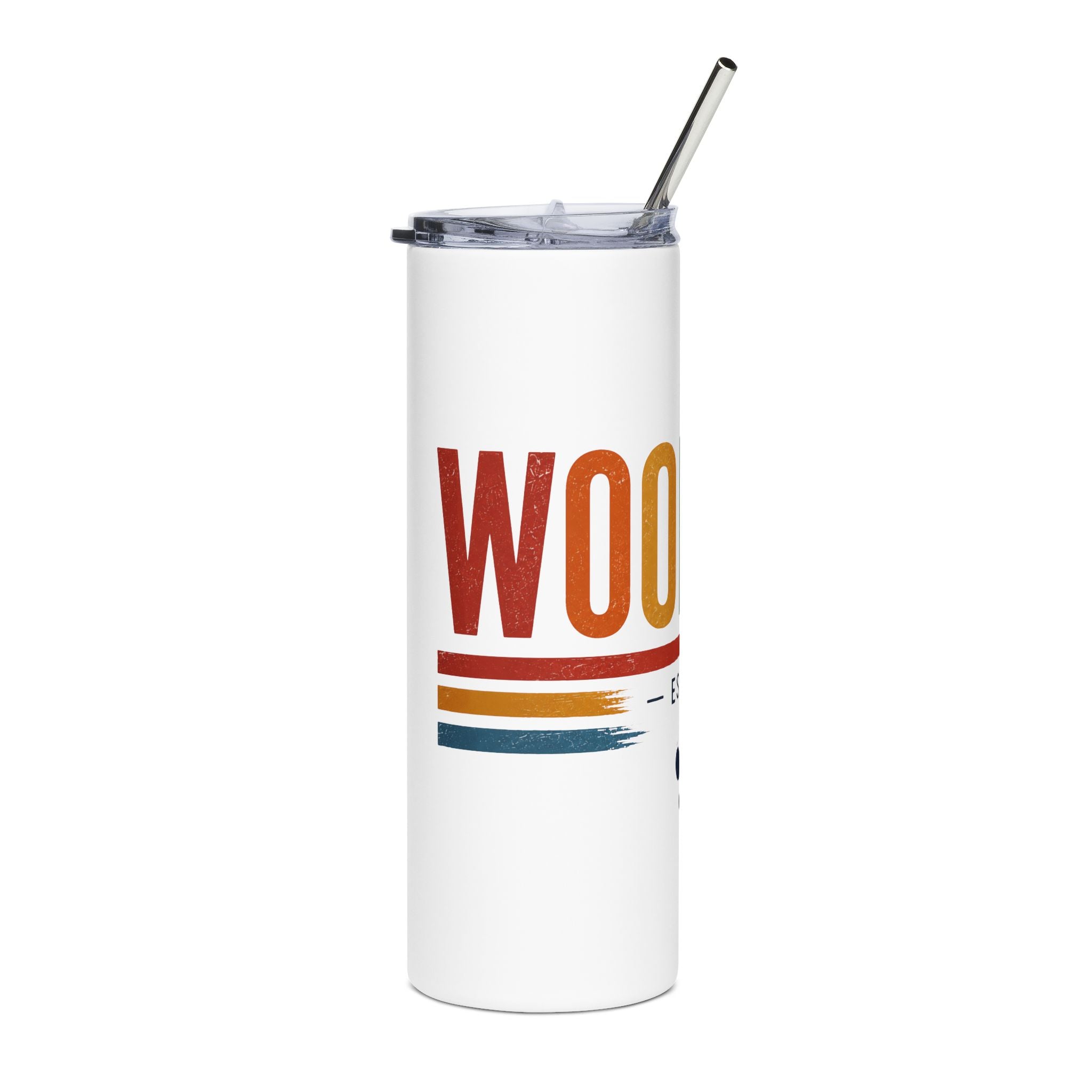 WOODLAKE Paw 20oz Stainless Steel Tumbler — Retro Rainbow Travel Cup