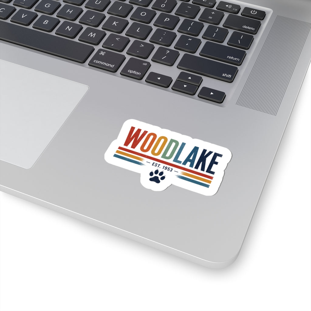 Woodlake Retro Sticker — EST. 1953 Vintage Striped Decal