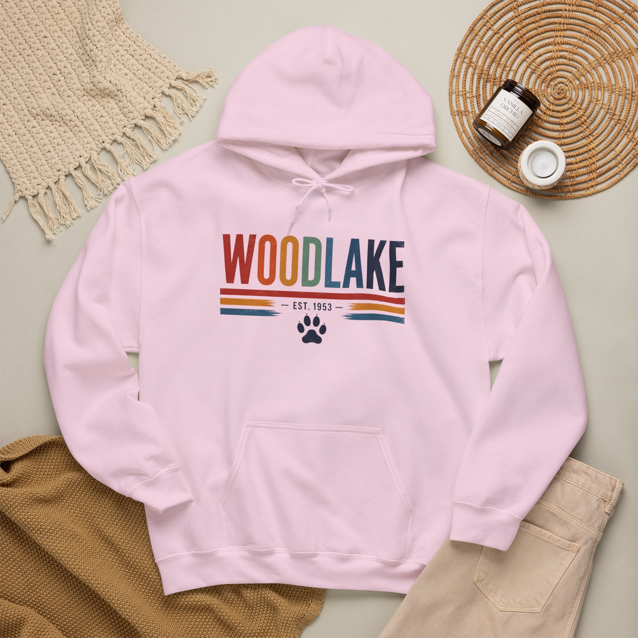 ADULT Woodlake Est. 1953 Hoodie – Retro School Spirit Sweatshirt