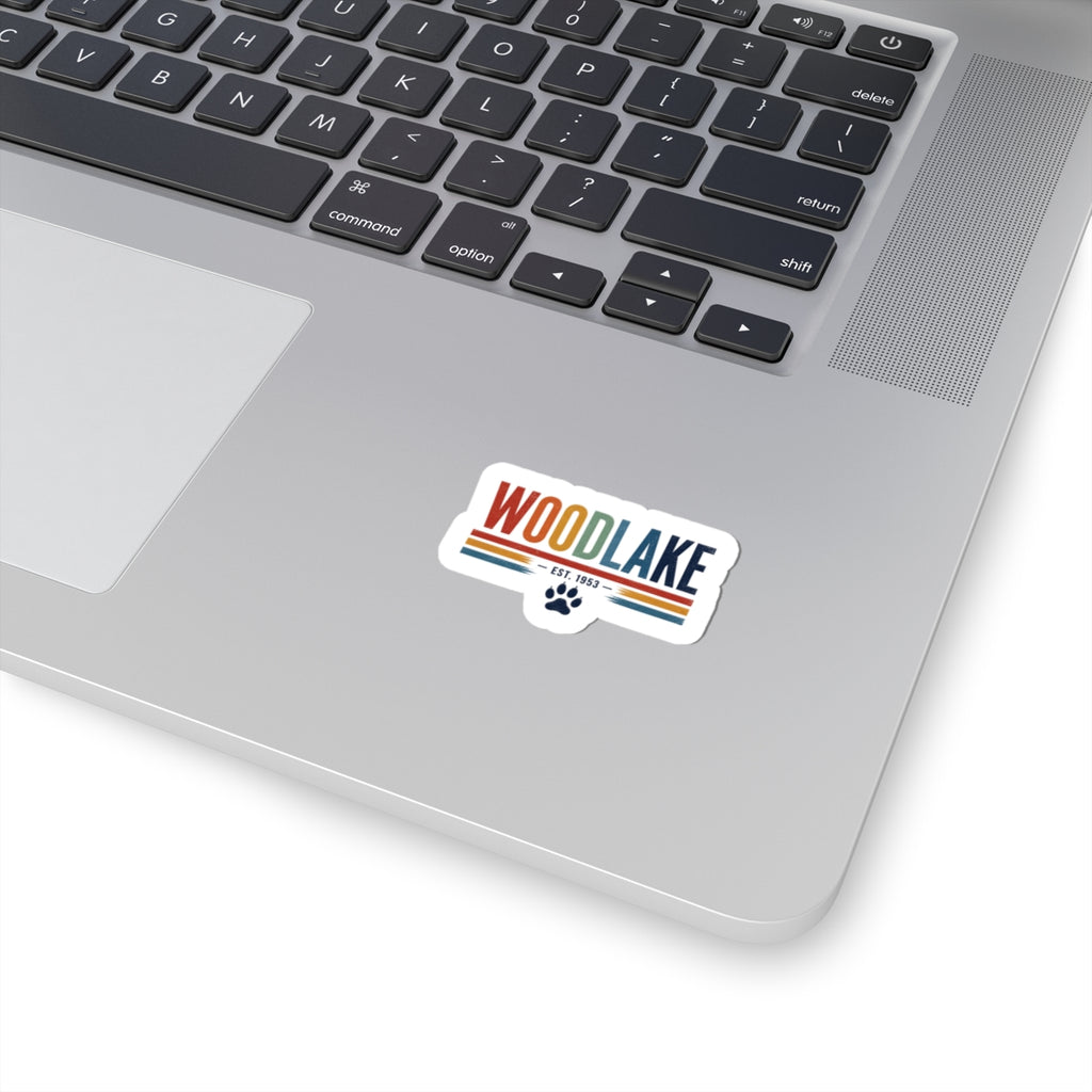 Woodlake Retro Sticker — EST. 1953 Vintage Striped Decal