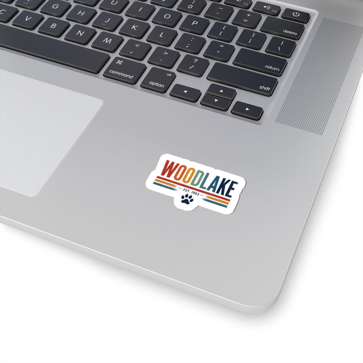 Woodlake Retro Sticker — EST. 1953 Vintage Striped Decal