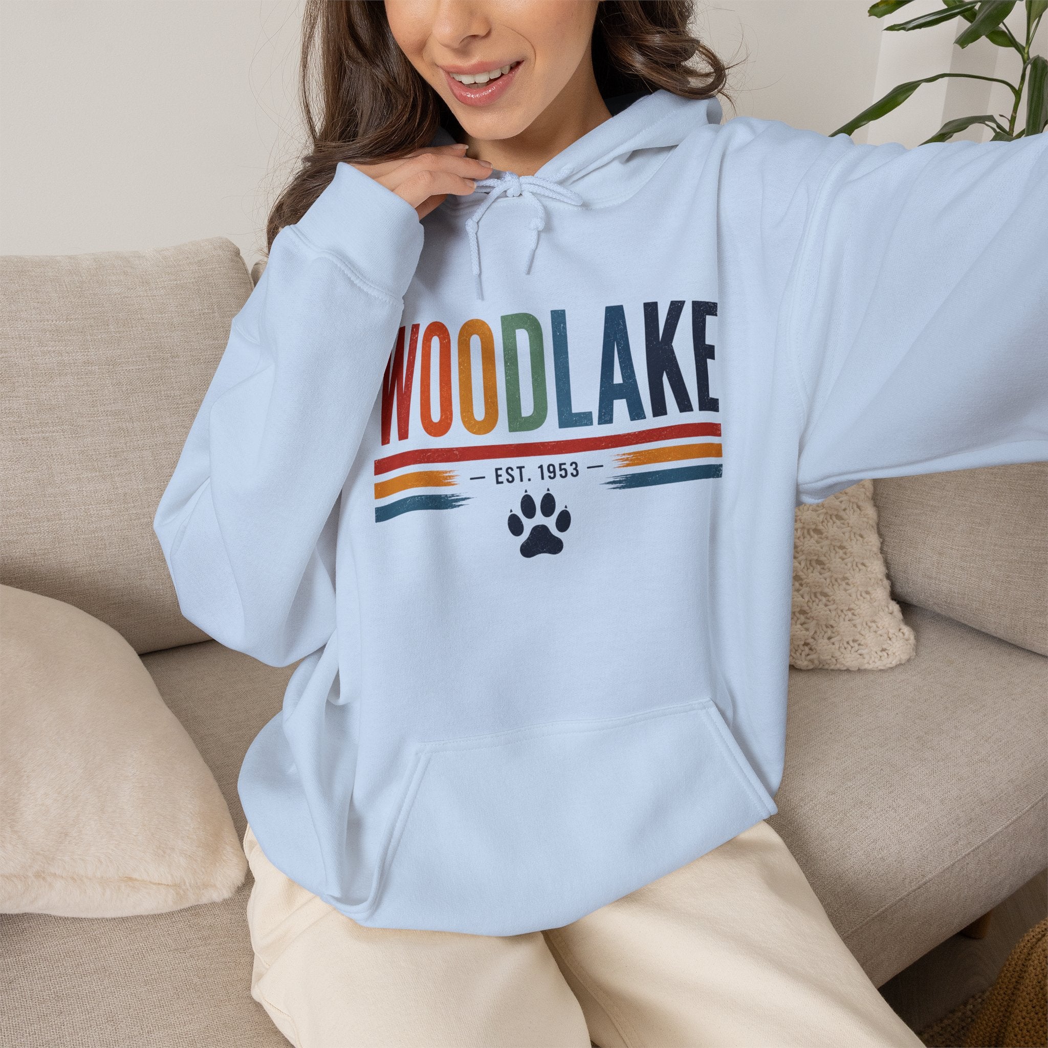 ADULT Woodlake Est. 1953 Hoodie – Retro School Spirit Sweatshirt