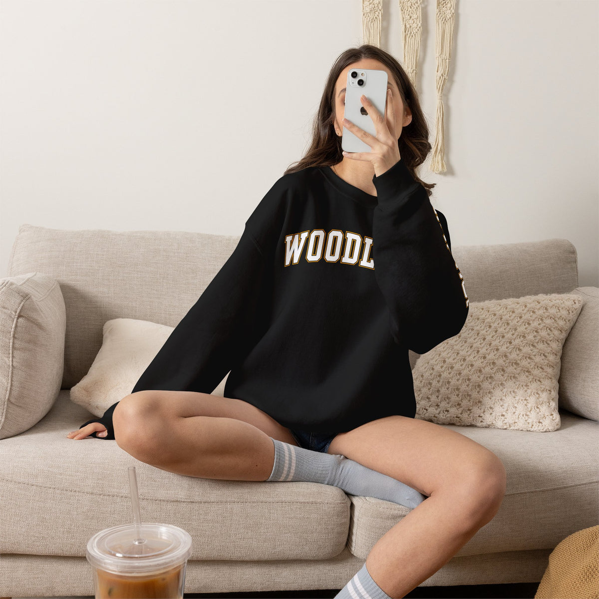ADULT Woodlake Crewneck Sweatshirt | Collegiate Arc Logo Pullover