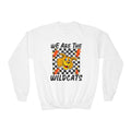 YOUTH Wildcats Crewneck Sweatshirt — "We Are The Wildcats" Retro Checkerboard Design