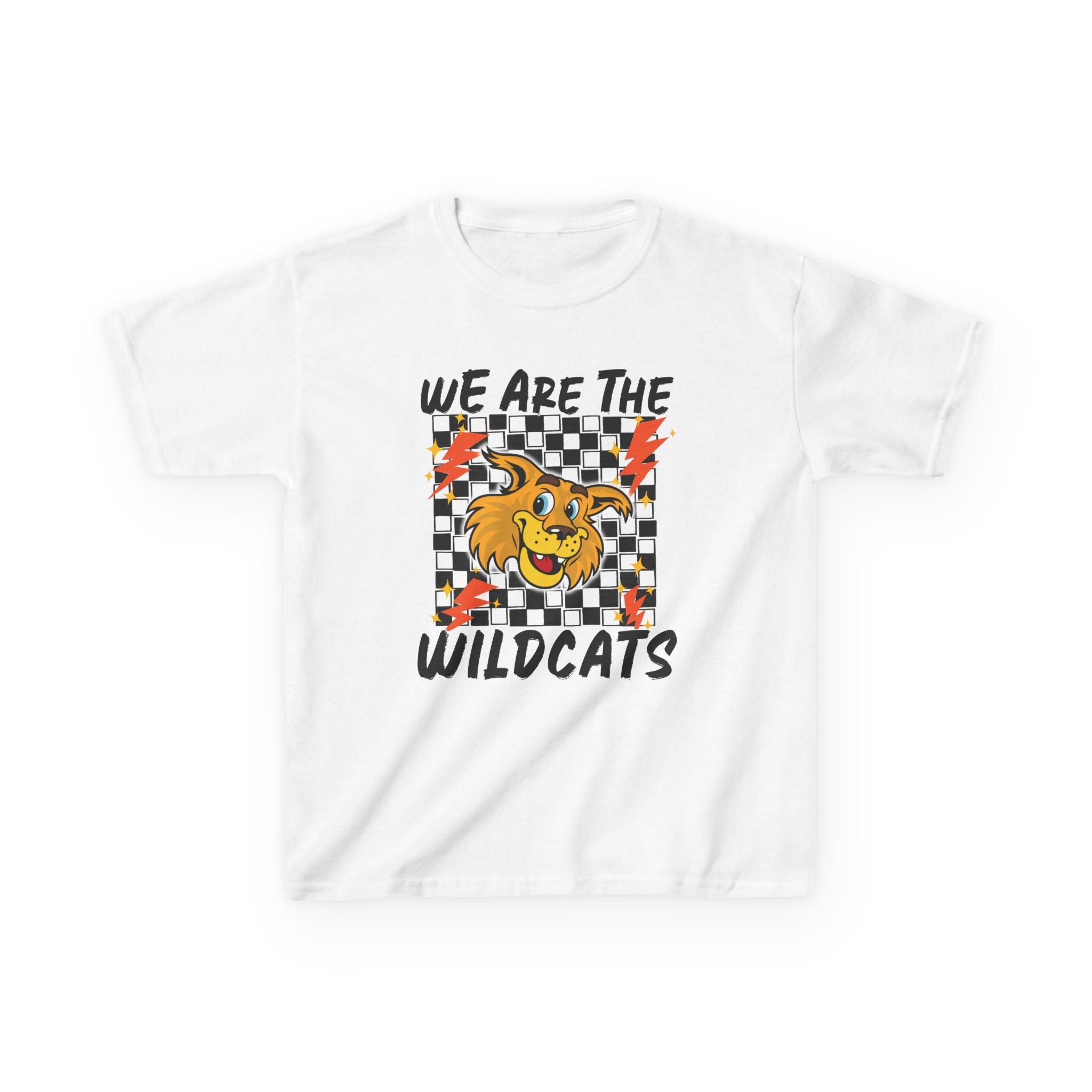 YOUTH  "We Are The Wildcats" Graphic Tee — Checkerboard Mascot Shirt