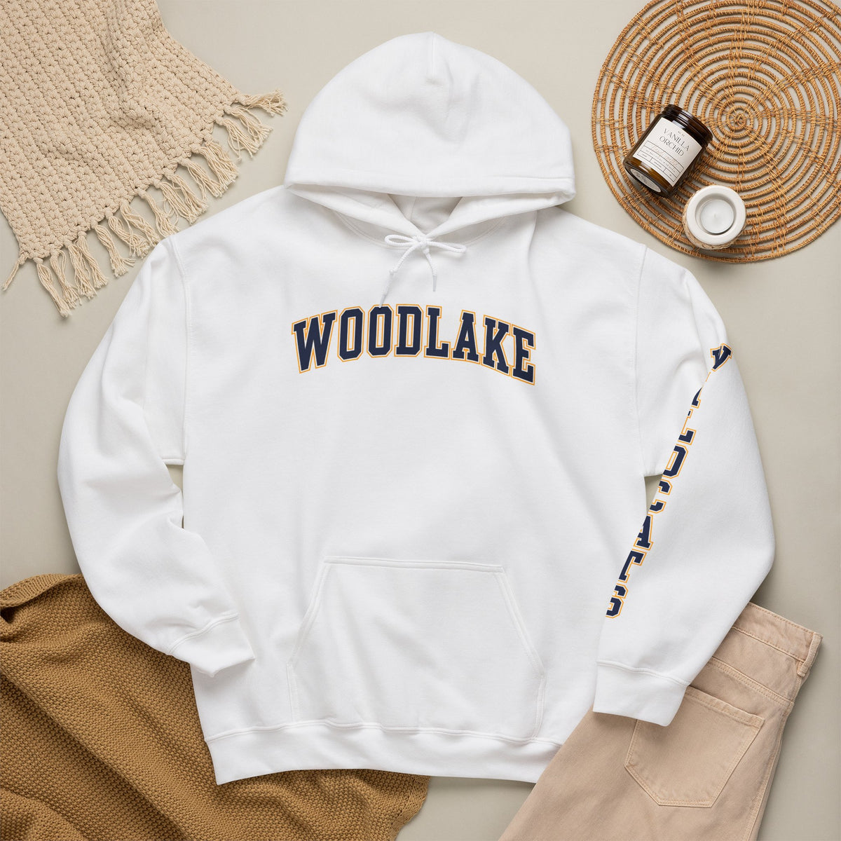 ADULT Woodlake Wildcats Hoodie - Collegiate School Spirit Pullover