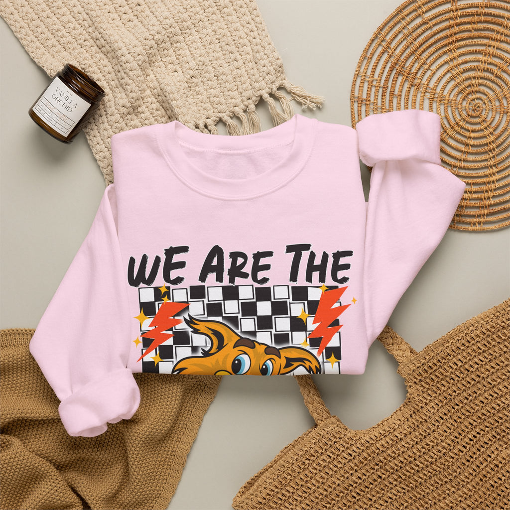 ADULT Wildcats Checkerboard Crewneck Sweatshirt – "We Are The Wildcats" School Spirit Sweater