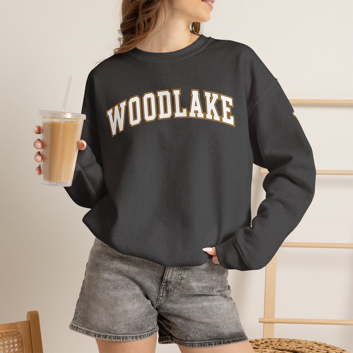 ADULT Woodlake Crewneck Sweatshirt | Collegiate Arc Logo Pullover