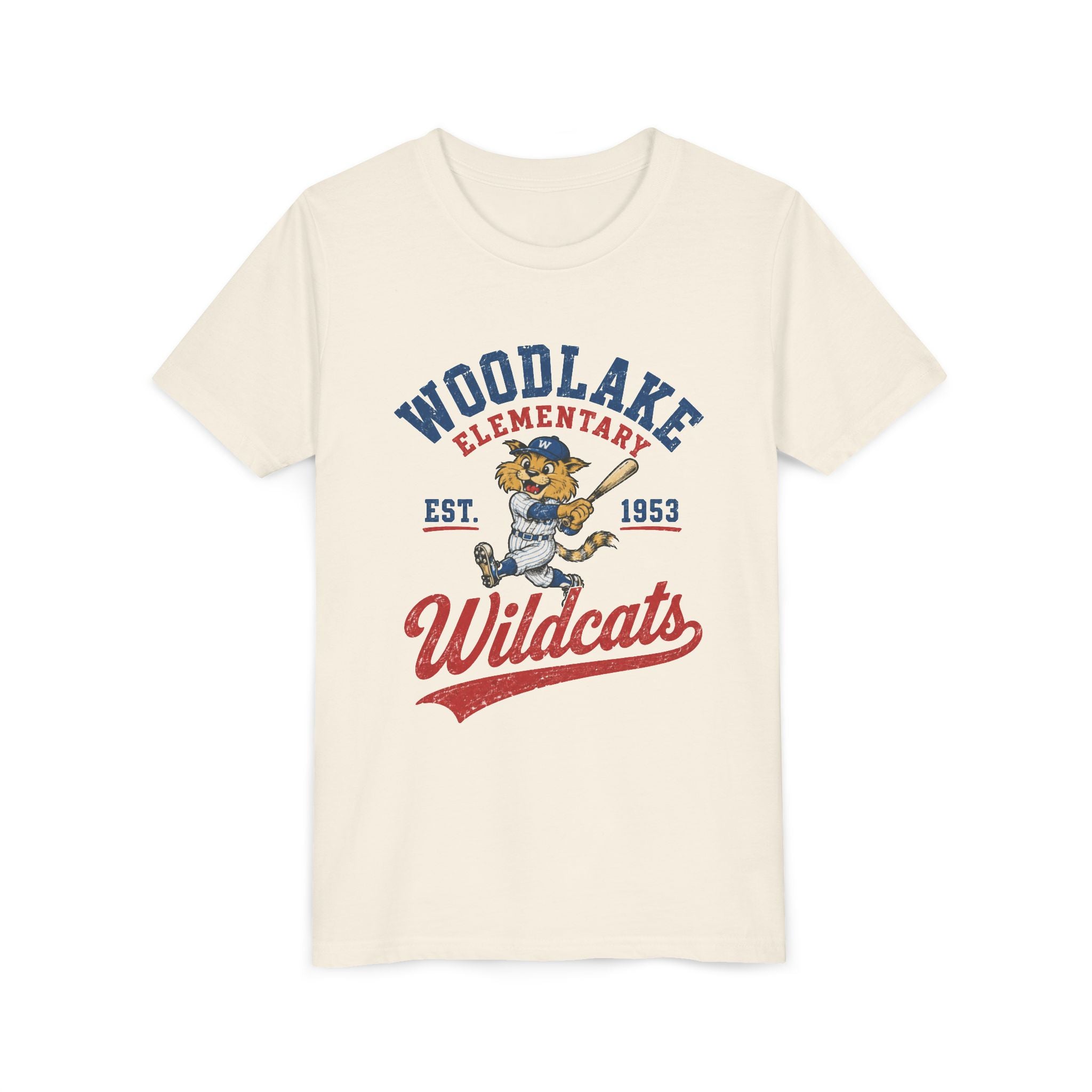 YOUTH Tee - Woodlake Elementary Wildcats Vintage Mascot T‑Shirt