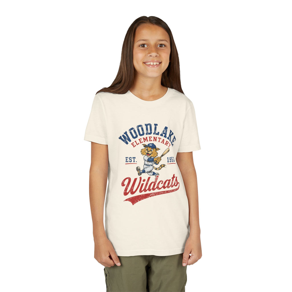 YOUTH Tee - Woodlake Elementary Wildcats Vintage Mascot T‑Shirt