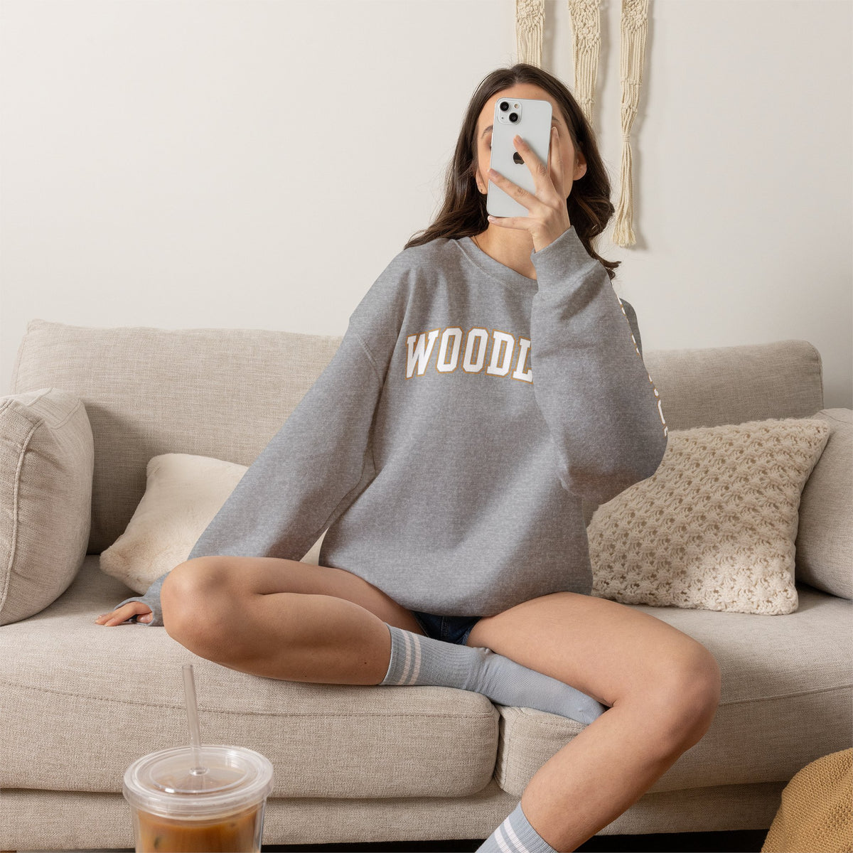 ADULT Woodlake Crewneck Sweatshirt | Collegiate Arc Logo Pullover