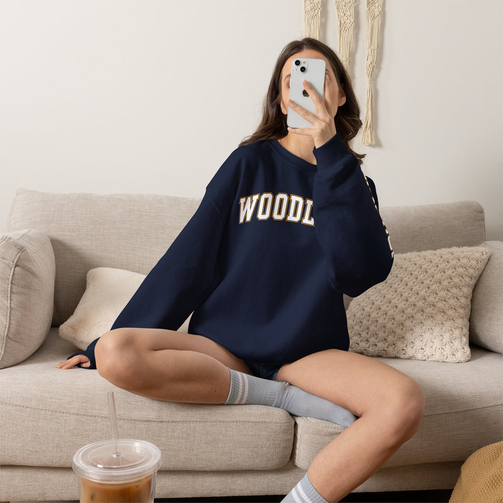 ADULT Woodlake Crewneck Sweatshirt | Collegiate Arc Logo Pullover
