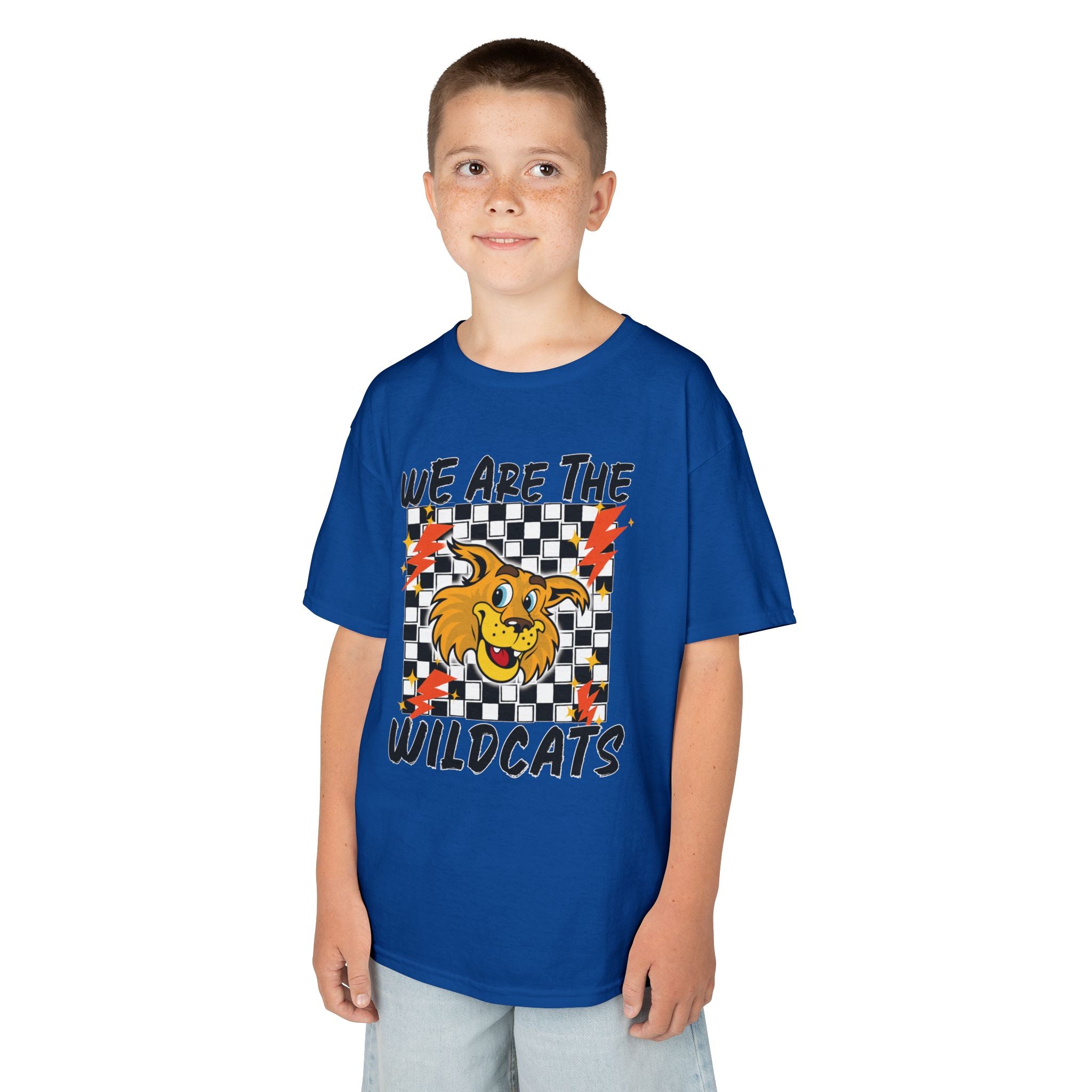 YOUTH  "We Are The Wildcats" Graphic Tee — Checkerboard Mascot Shirt