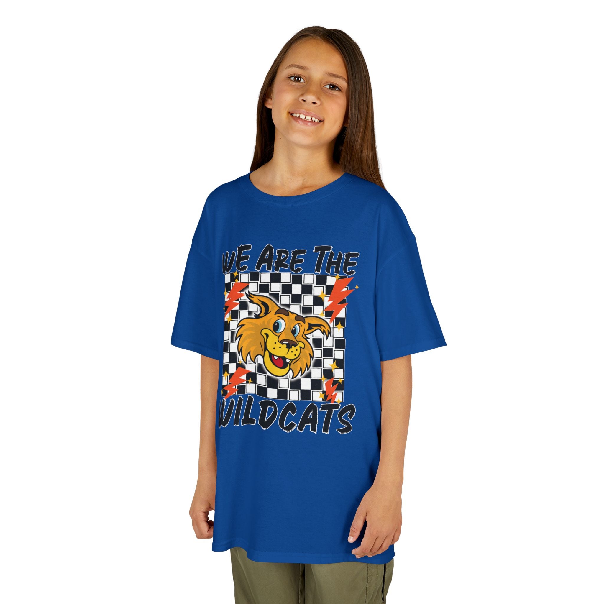 YOUTH  "We Are The Wildcats" Graphic Tee — Checkerboard Mascot Shirt