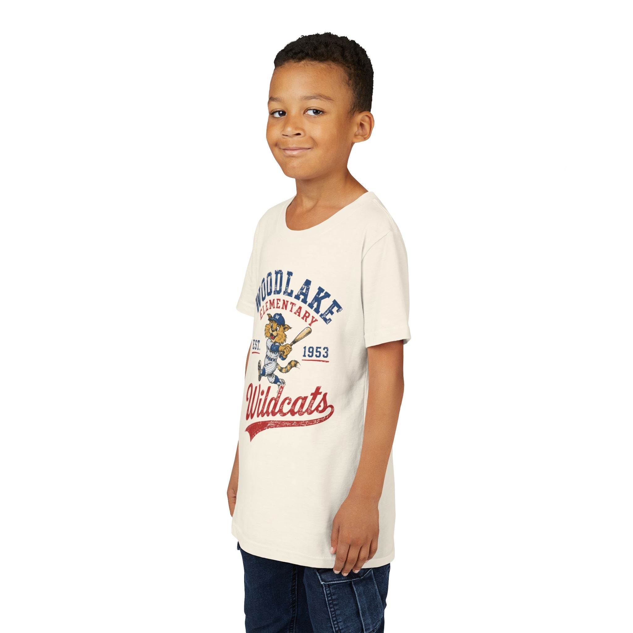 YOUTH Tee - Woodlake Elementary Wildcats Vintage Mascot T‑Shirt
