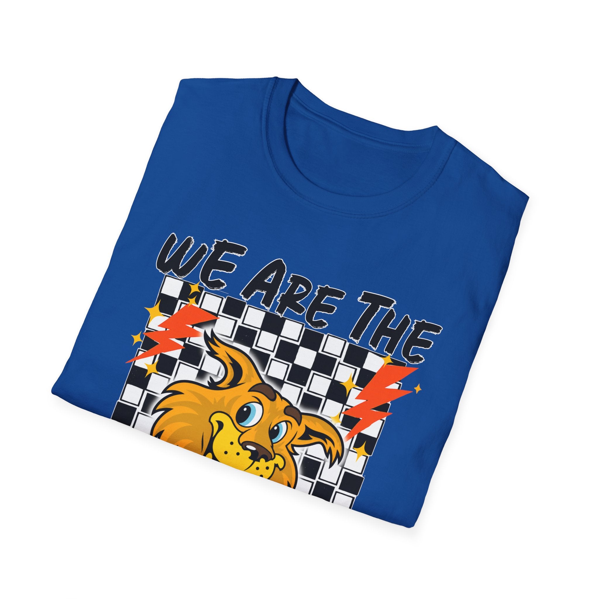 ADULT Wildcats Checkerboard T-Shirt — "We Are The Wildcats" Retro Mascot Tee