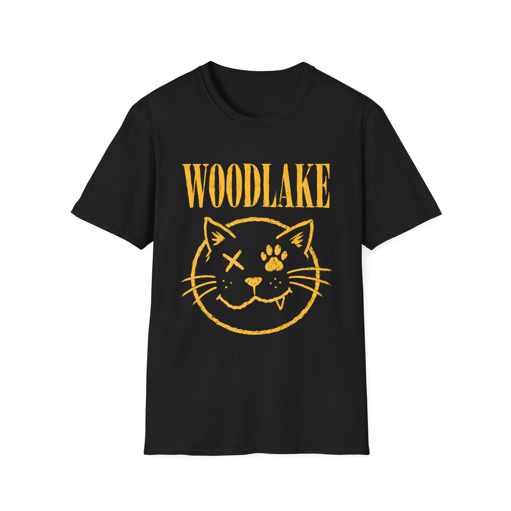 ADULT Woodlake Vintage Cat T‑Shirt — Retro School/Team Spirit Tee