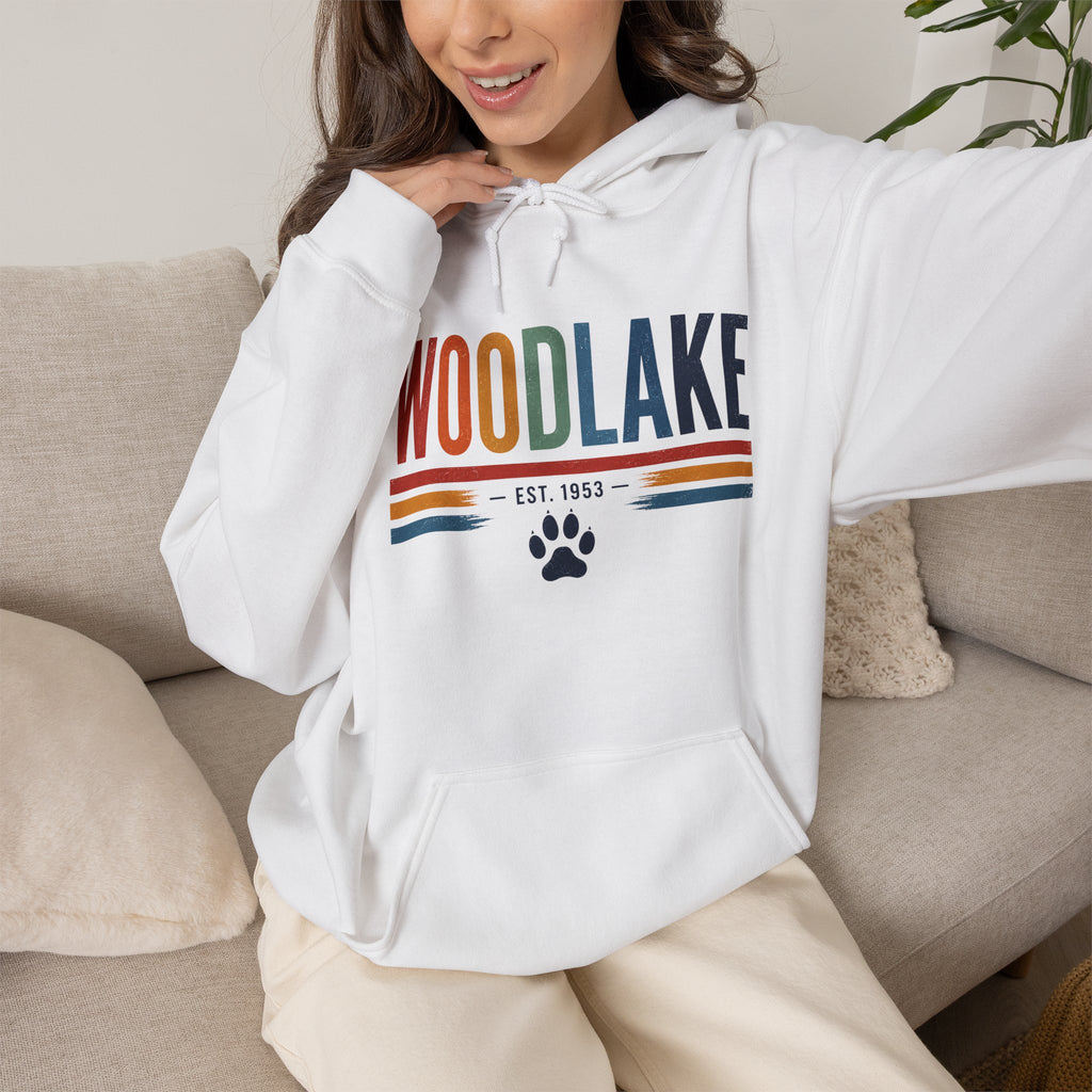 ADULT Woodlake Est. 1953 Hoodie – Retro School Spirit Sweatshirt