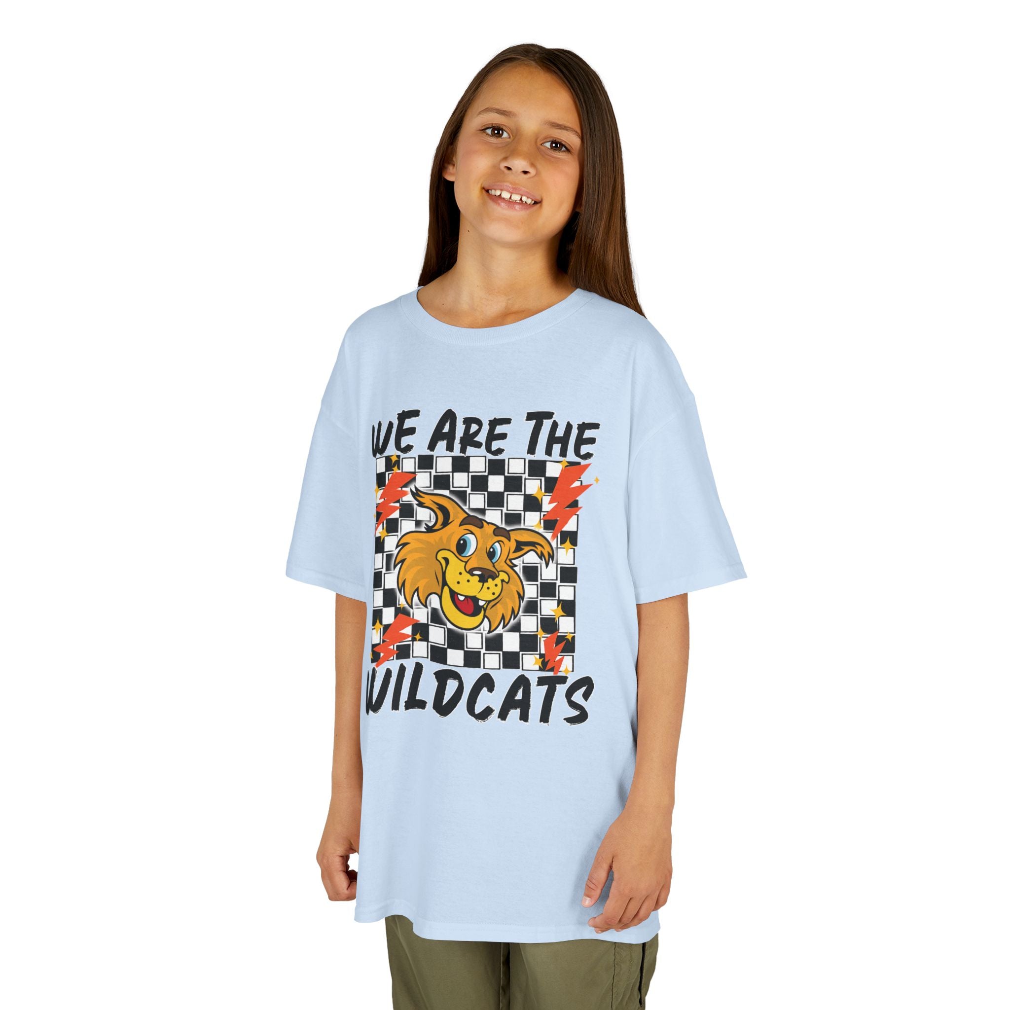 YOUTH  "We Are The Wildcats" Graphic Tee — Checkerboard Mascot Shirt