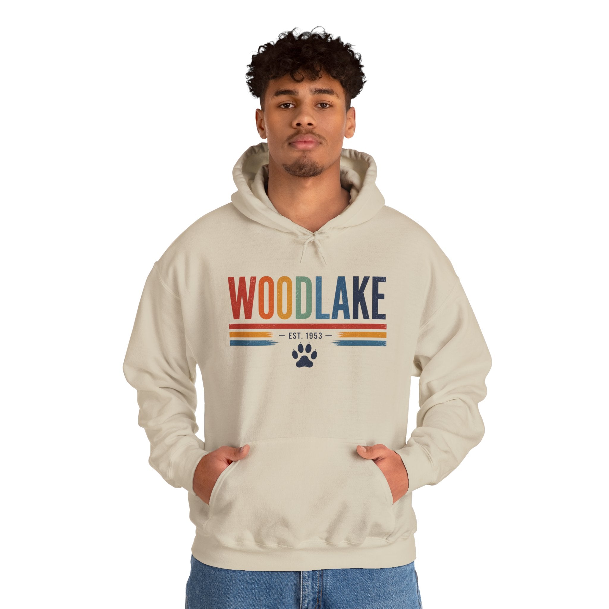 ADULT Woodlake Est. 1953 Hoodie – Retro School Spirit Sweatshirt