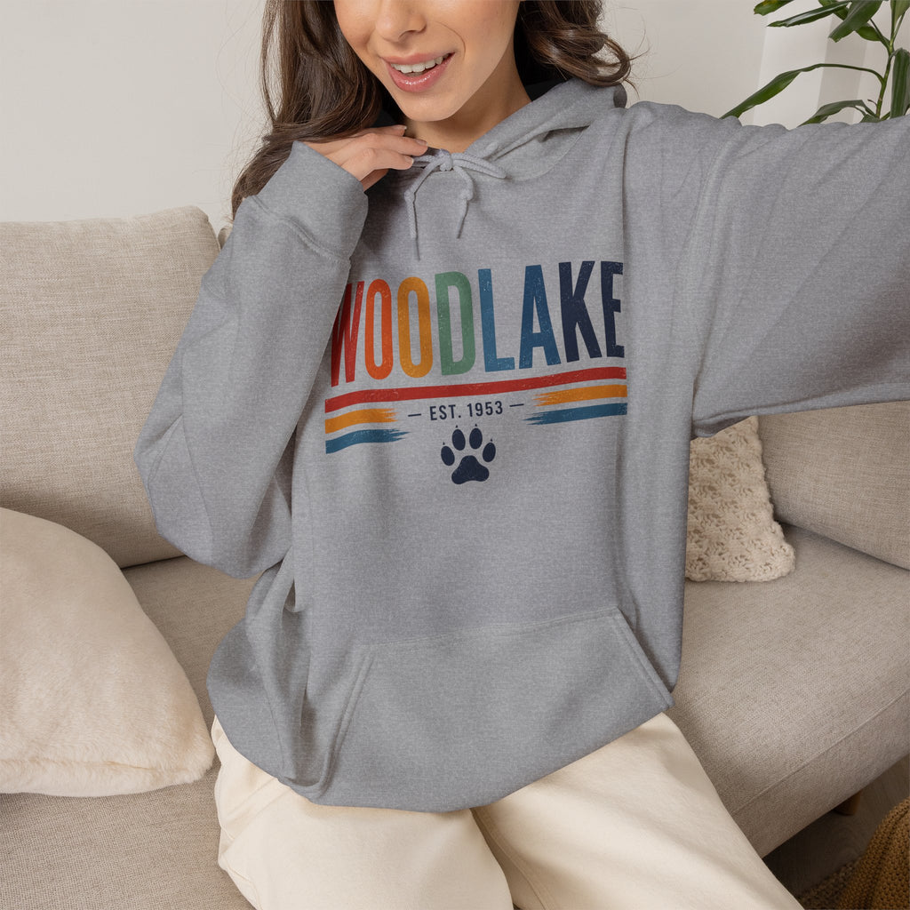ADULT Woodlake Est. 1953 Hoodie – Retro School Spirit Sweatshirt