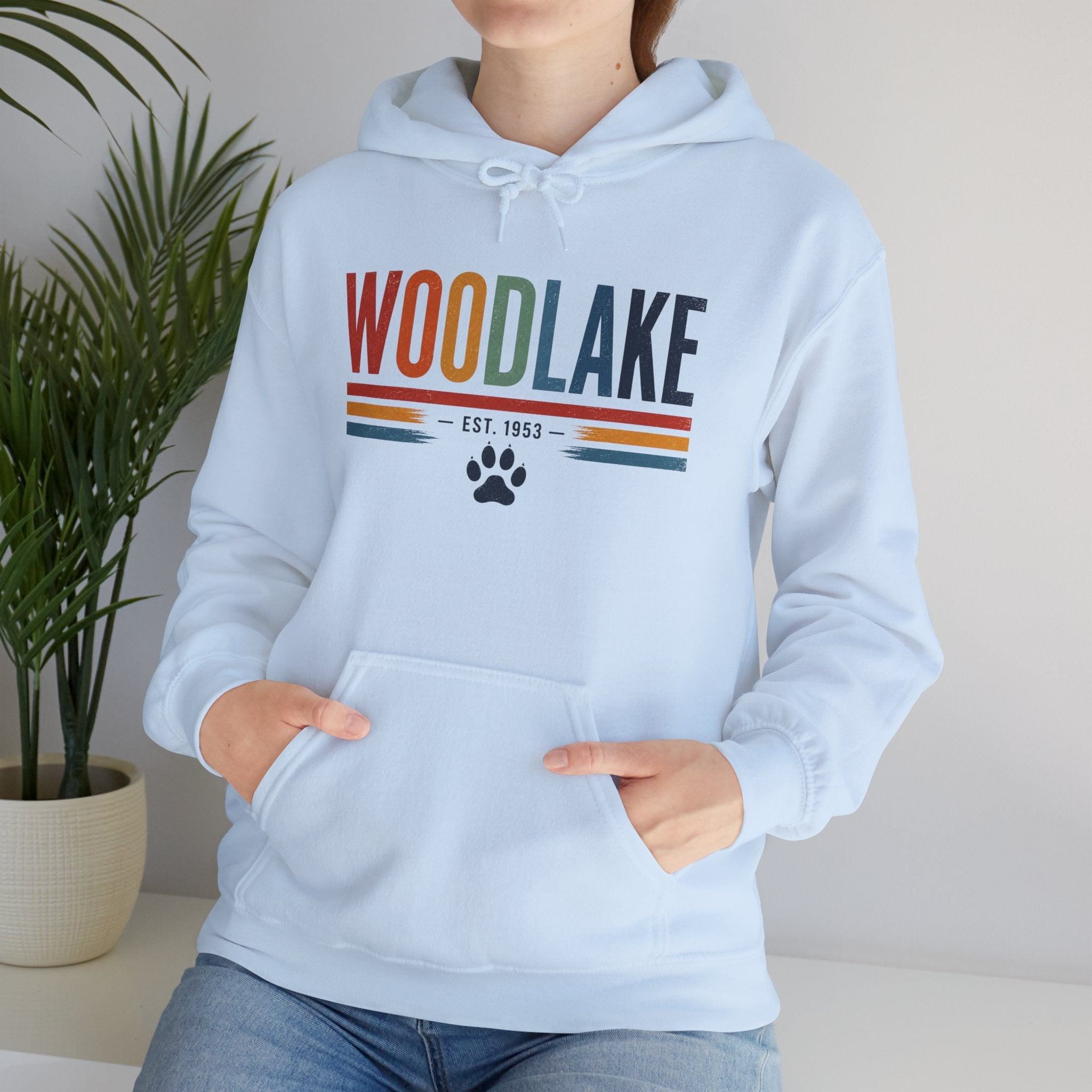 ADULT Woodlake Est. 1953 Hoodie – Retro School Spirit Sweatshirt