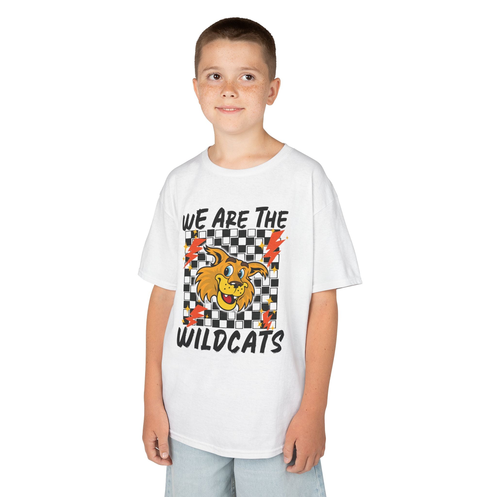 YOUTH  "We Are The Wildcats" Graphic Tee — Checkerboard Mascot Shirt