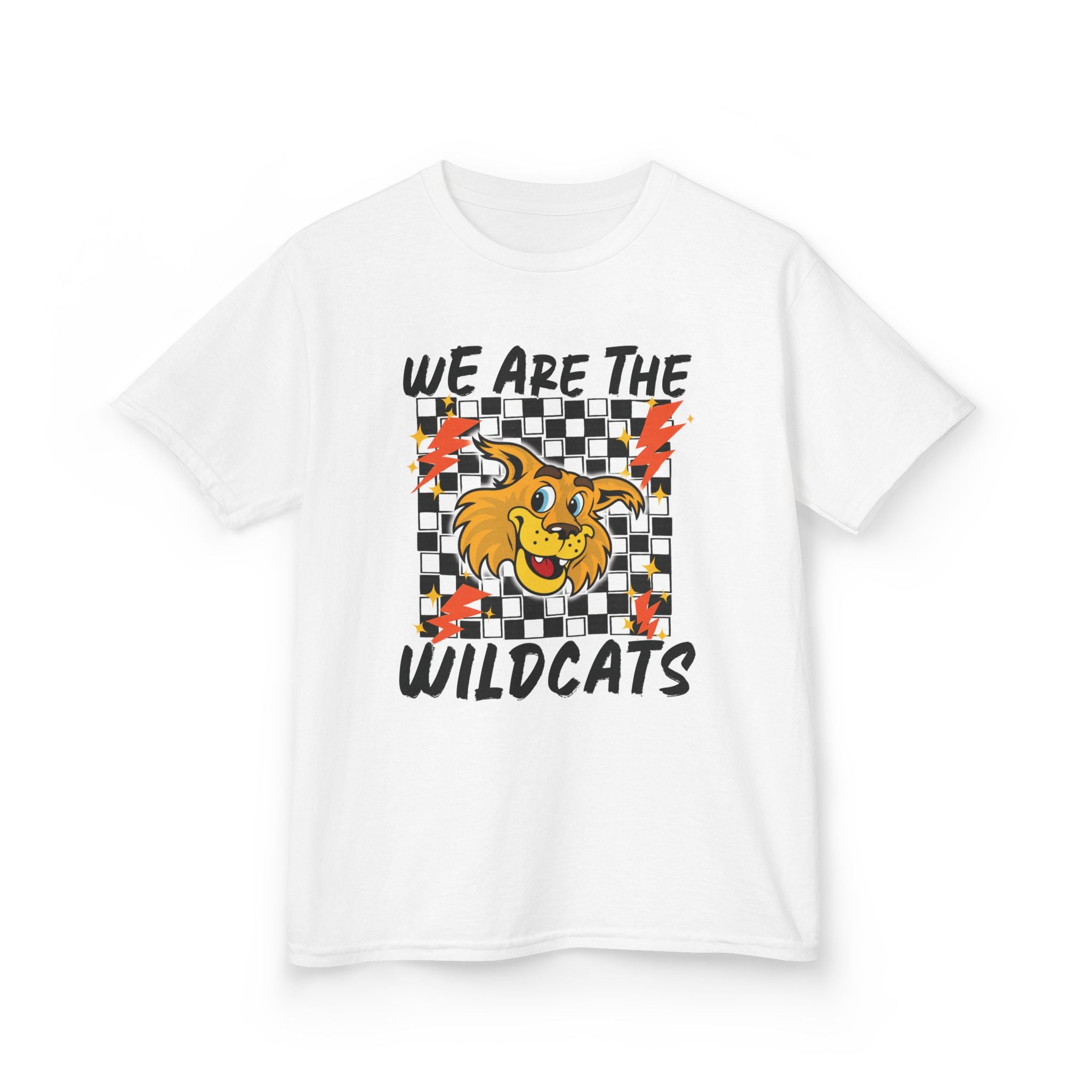 YOUTH  "We Are The Wildcats" Graphic Tee — Checkerboard Mascot Shirt